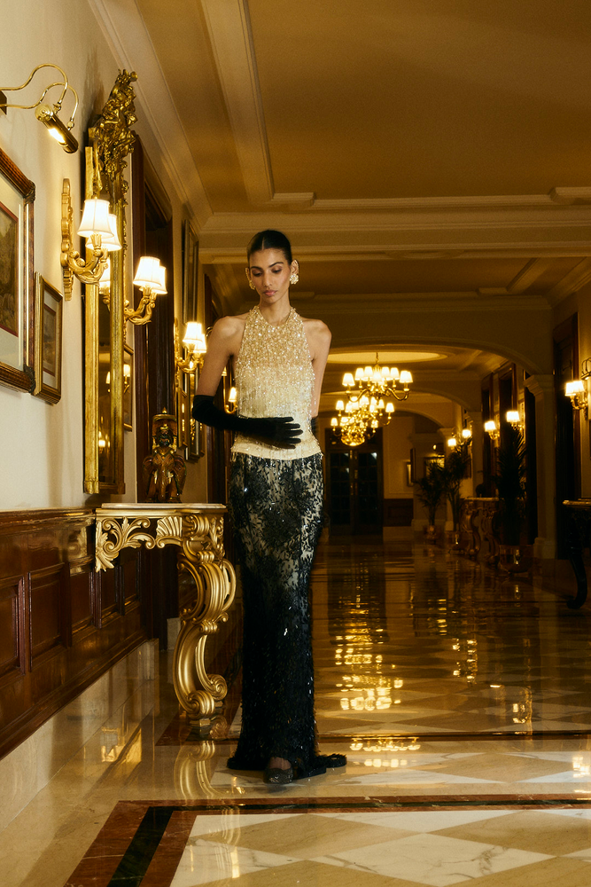 Floor length skirt designed for cocktail and evening party styling