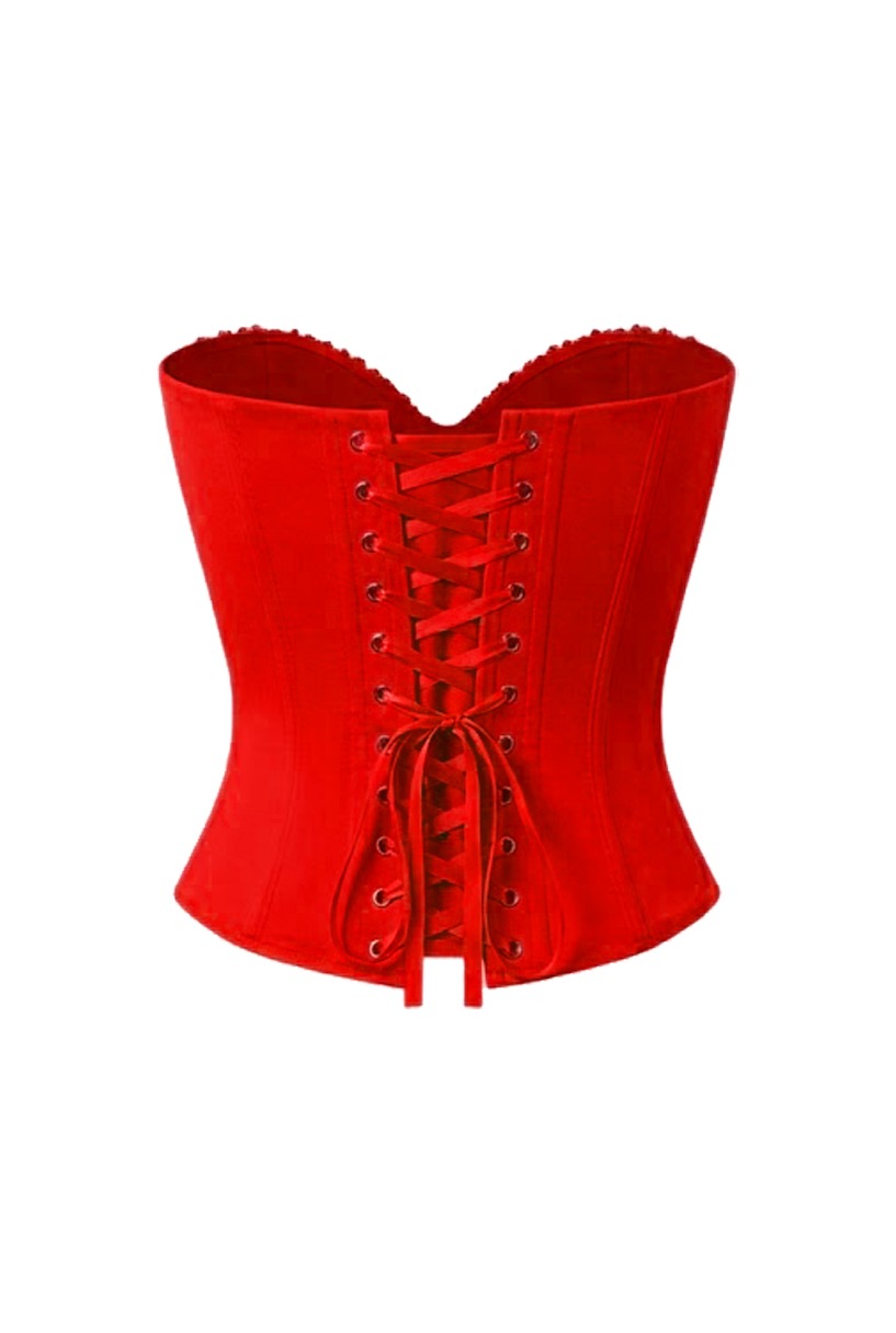Poppy Red Embellished Corset