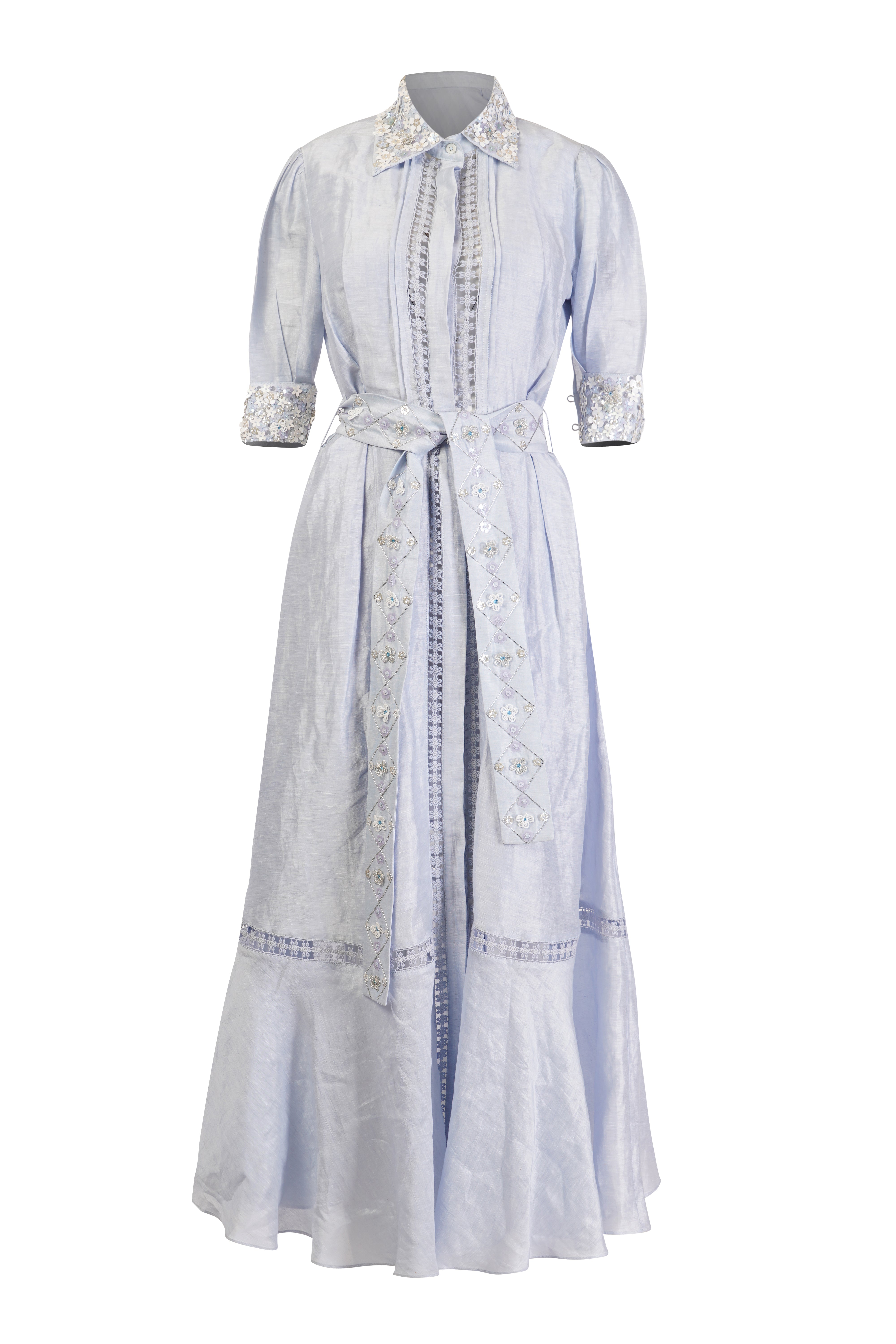 Serene Petale emb. shirt dress