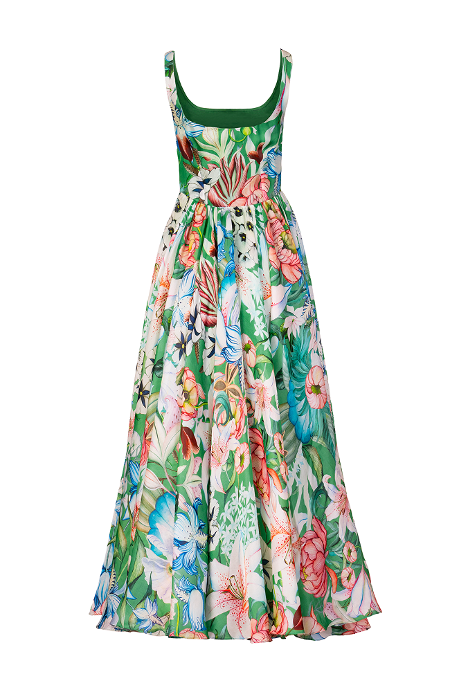 Vacation dress designed as a garden party dress