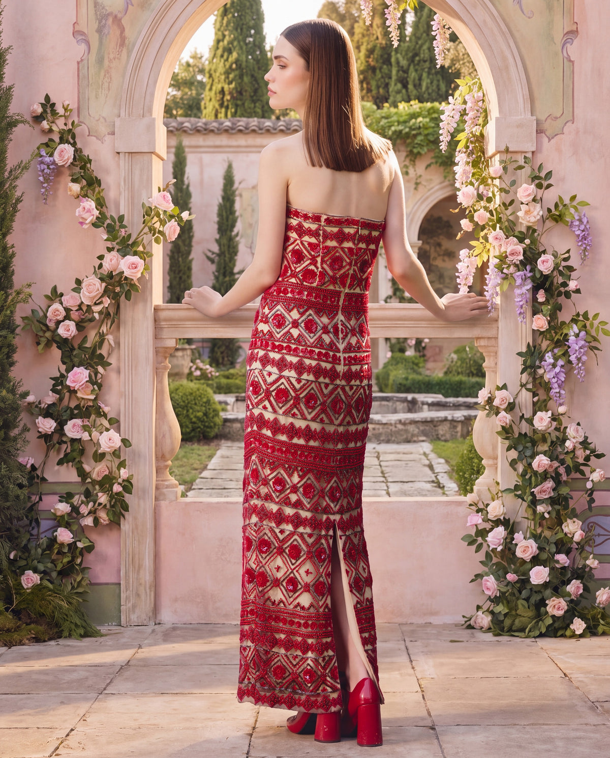 Ruby Embellished Column Dress