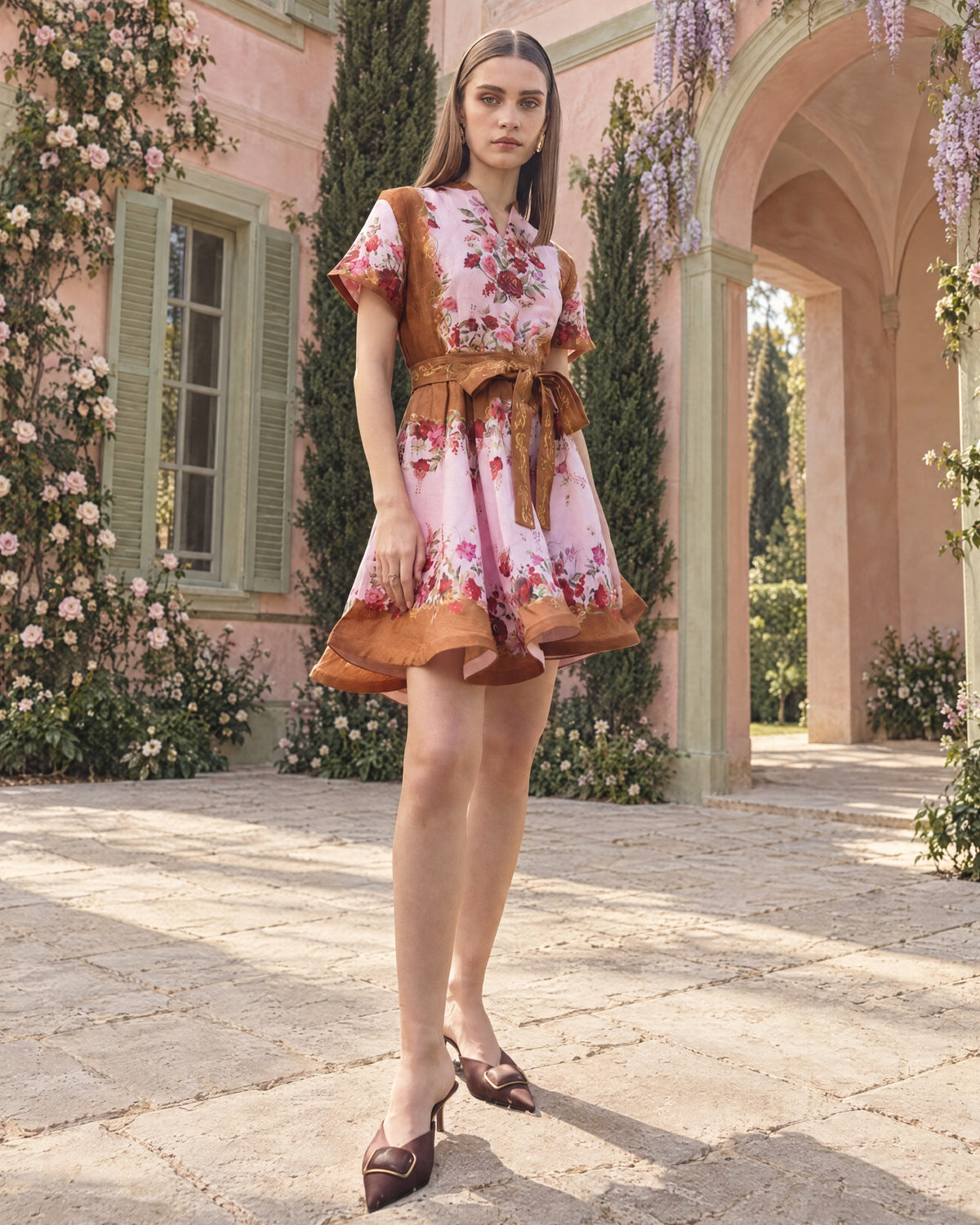Blush Rose Belted Mini Dress