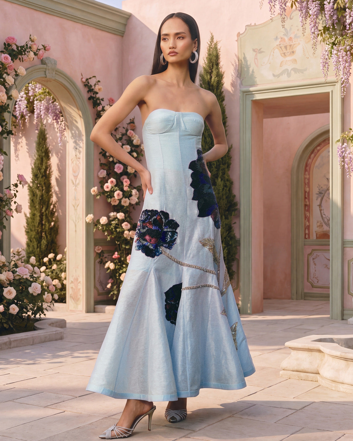 Peony Mist Embellished Dress