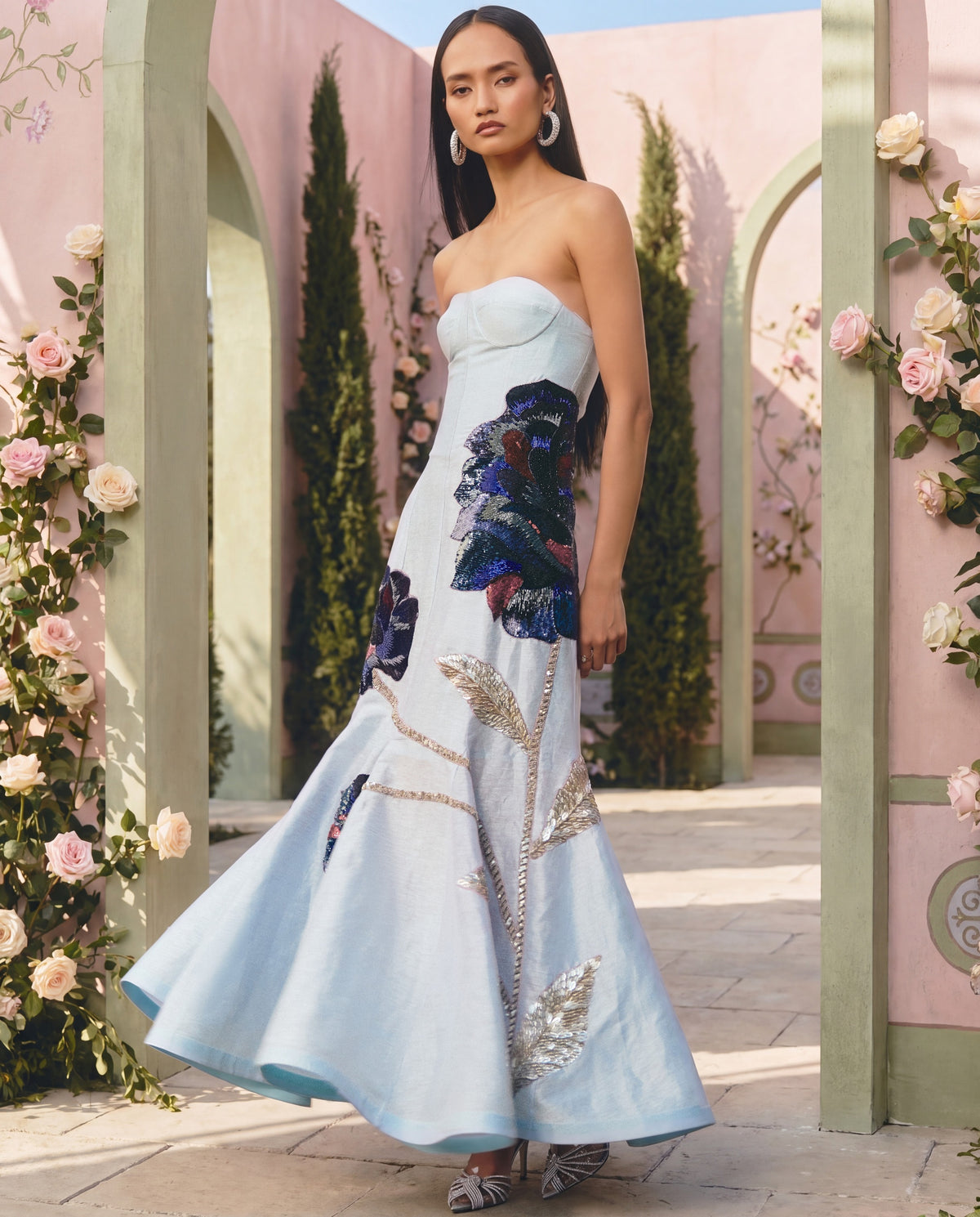 Peony Mist Embellished Dress