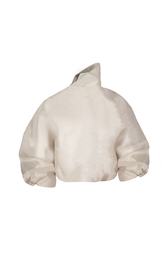 Silk organza resort wear luxury blouse styled as a formal occasion top for women