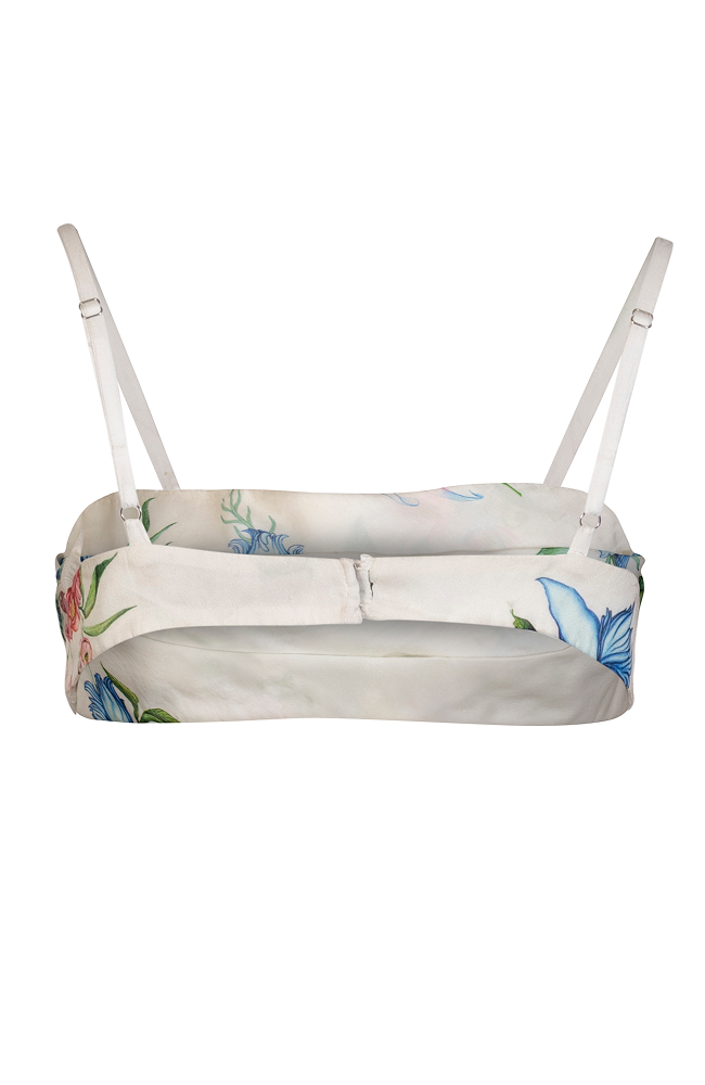 Printed top designed for a relaxed summer garden party outfit