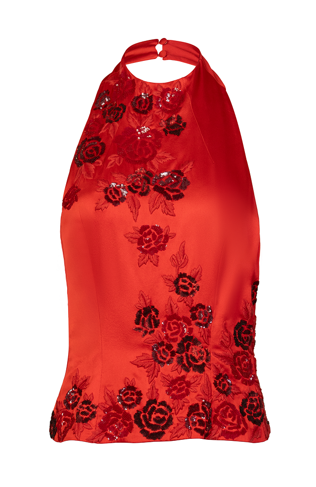 Embellished top designed as an elegant evening event wear top