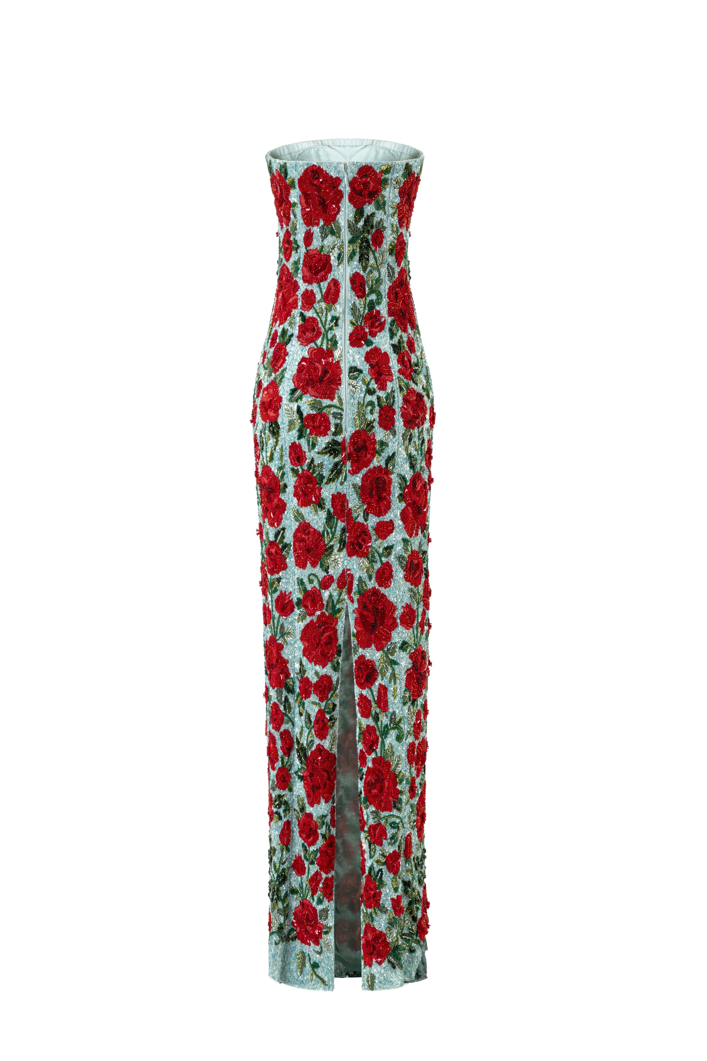 Crimson Rose Column Dress