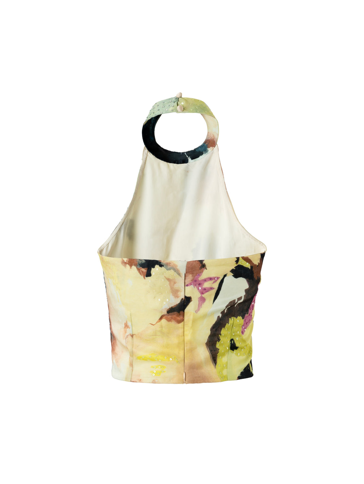 Abstract Burst Halter Top