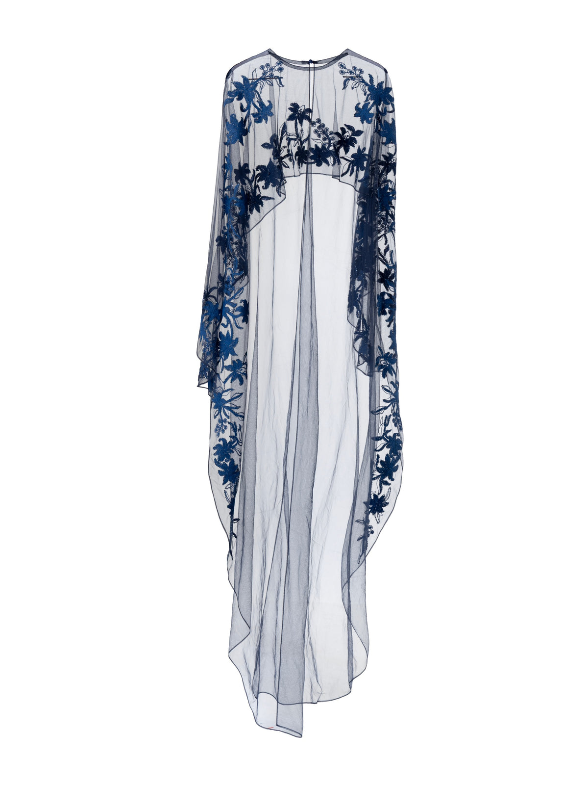 Midnight Gold Floral Embroidered Cape