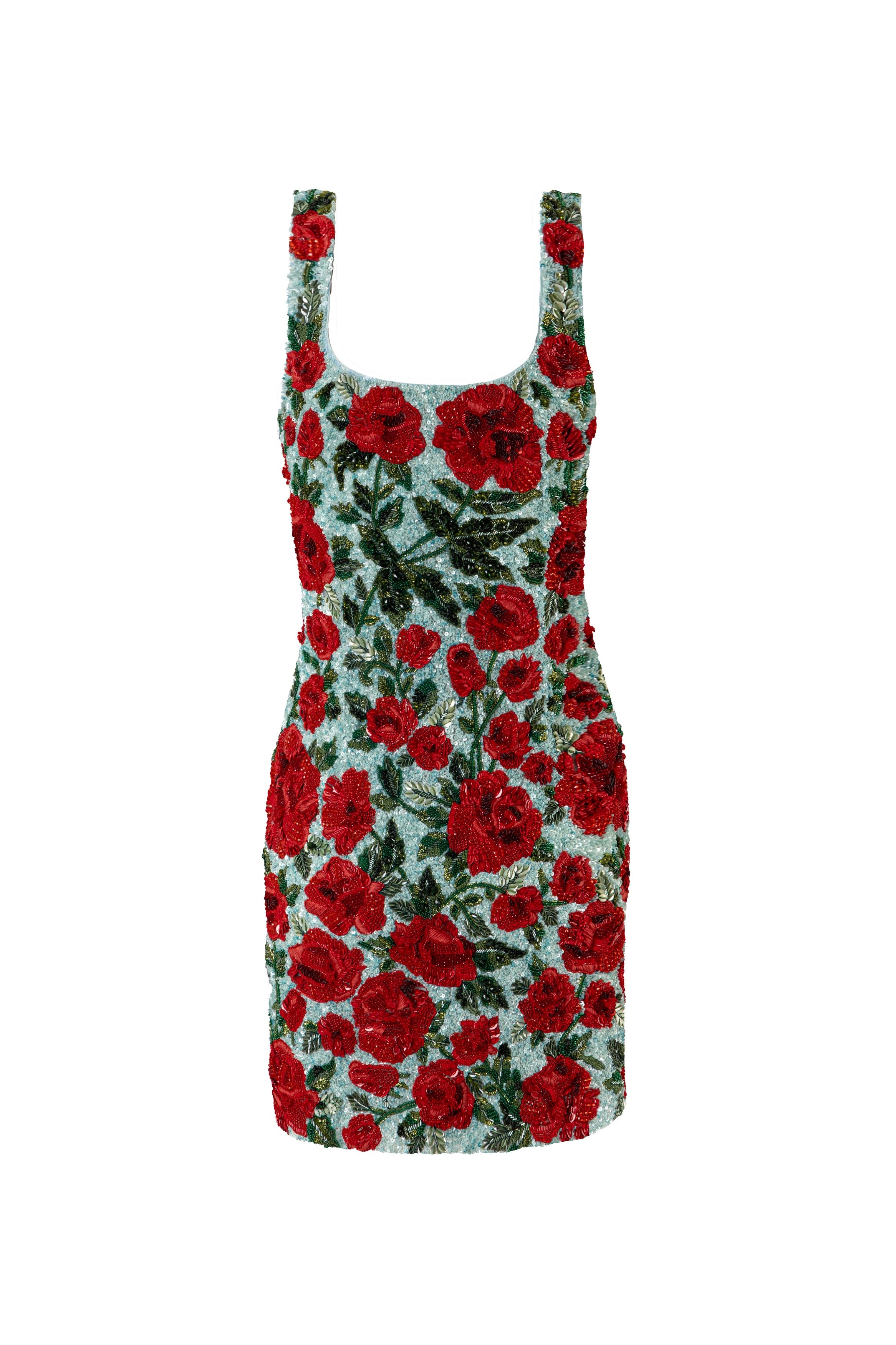 Crimson Rose Mini Dress