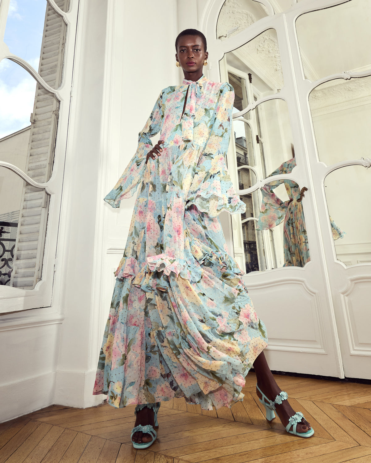 Mist Haze Ruffle Dress