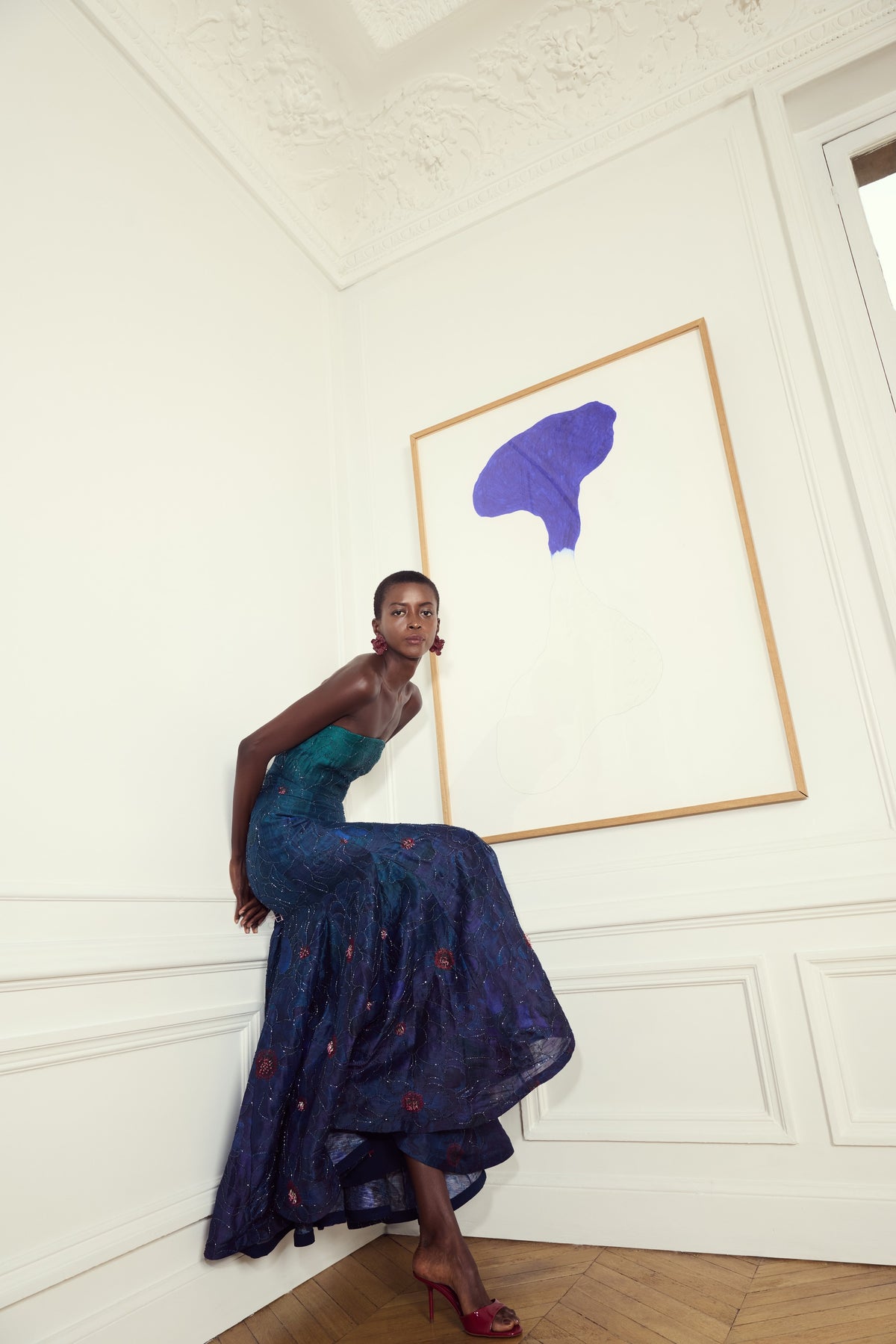 Blue Rose Burst Dress