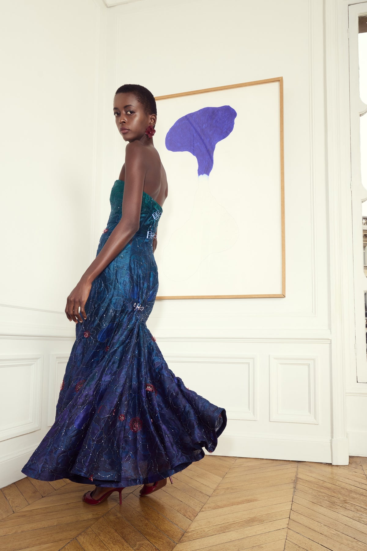 Blue Rose Burst Dress
