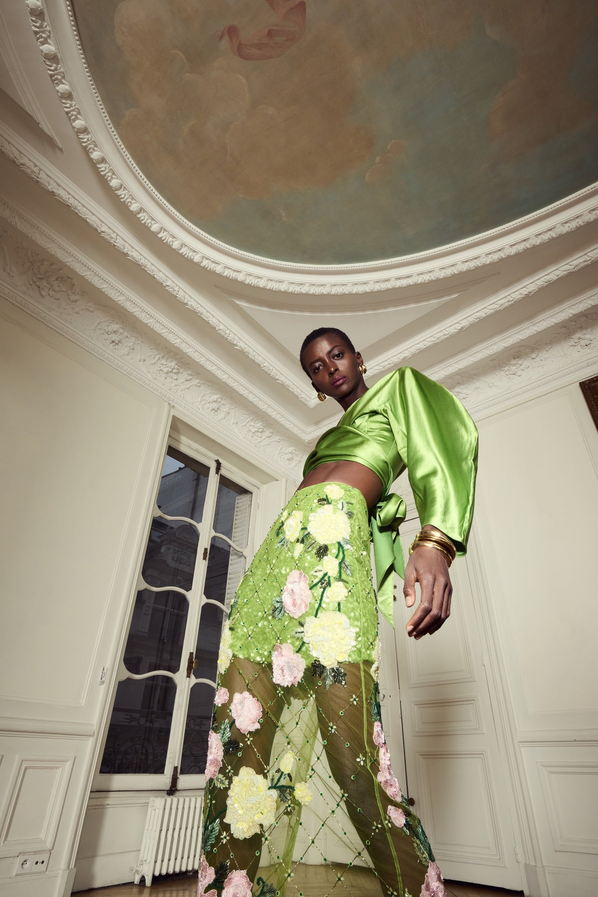 Chartreuse Wrap Top