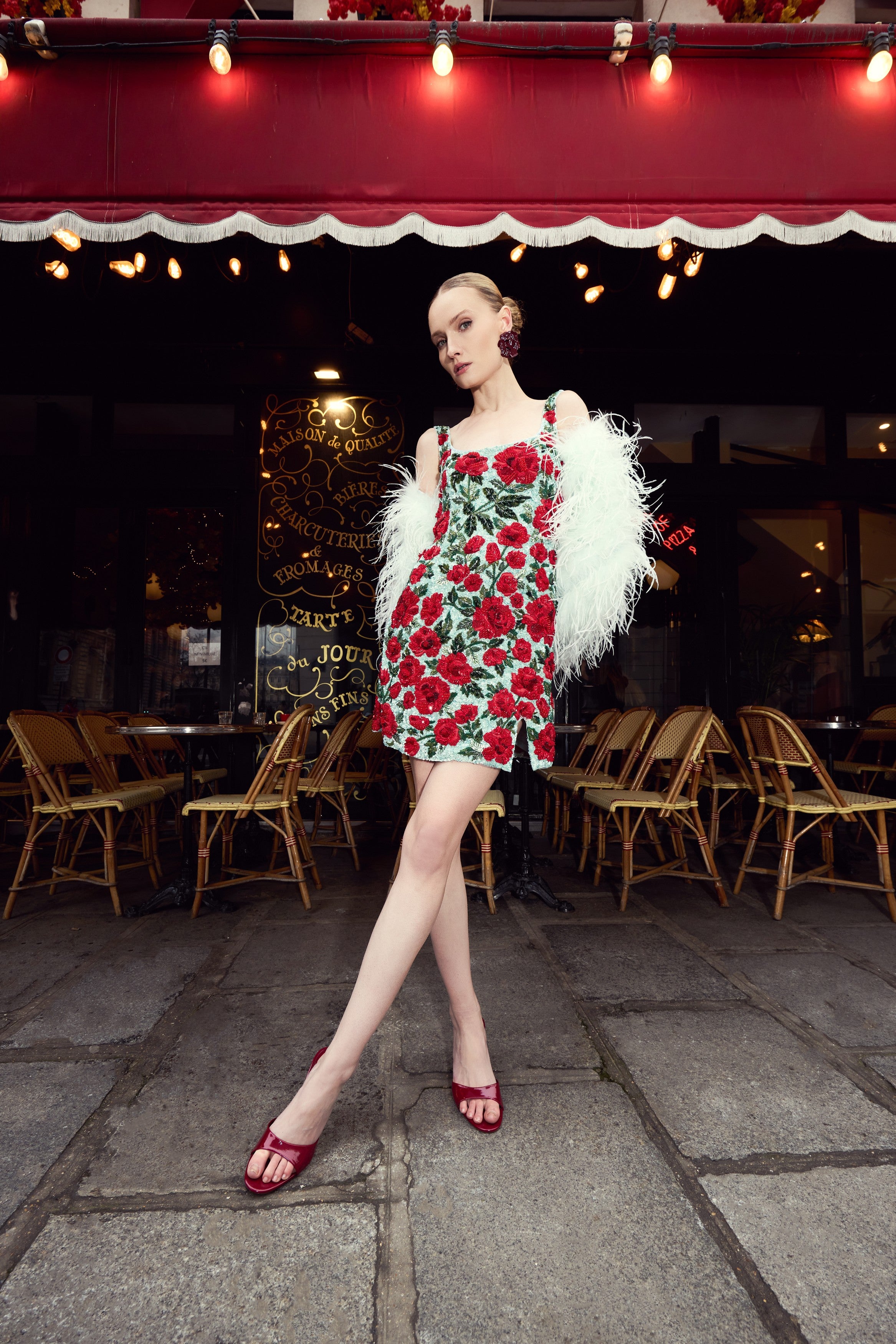 Crimson Rose Mini Dress