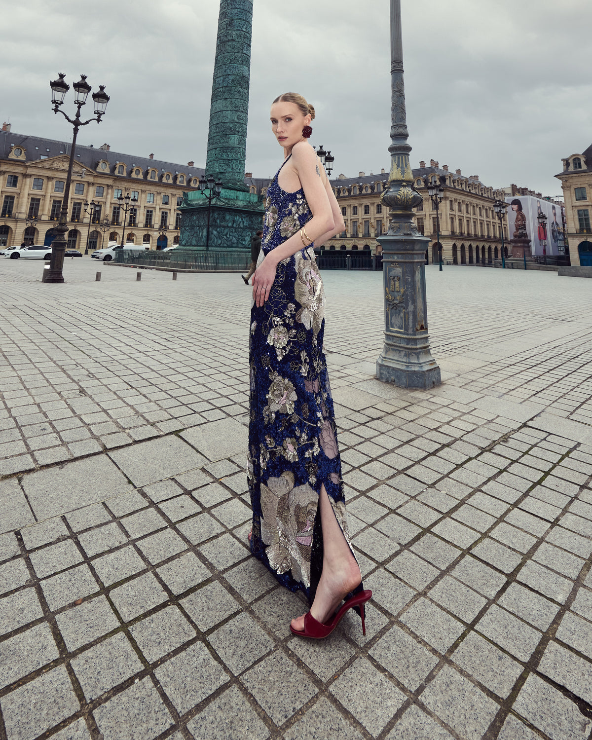 Midnight Sapphire Embellished Dress