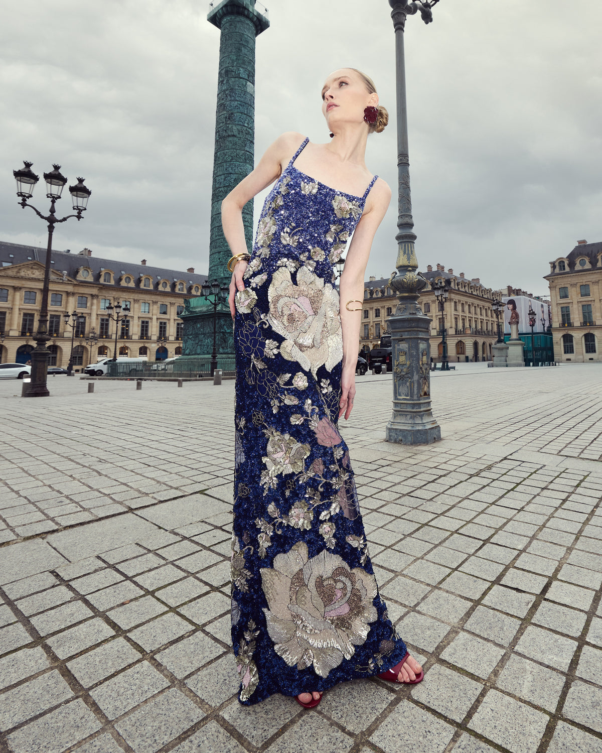 Midnight Sapphire Embellished Dress