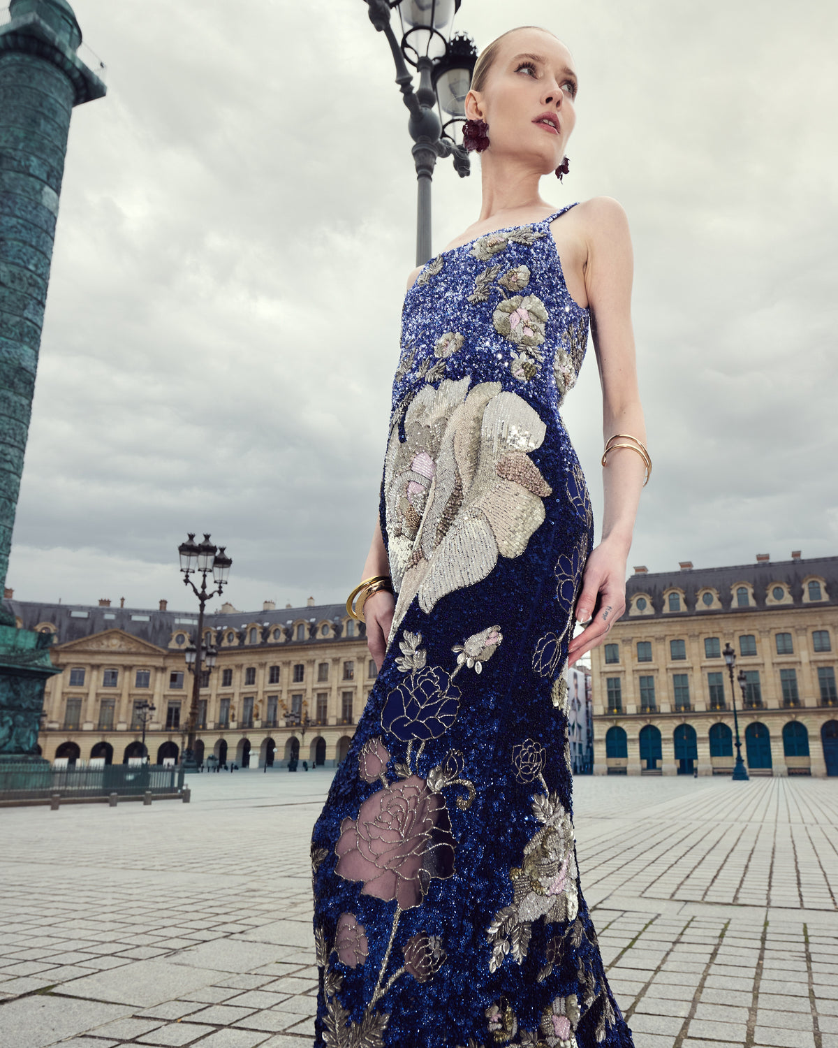 Midnight Sapphire Embellished Dress