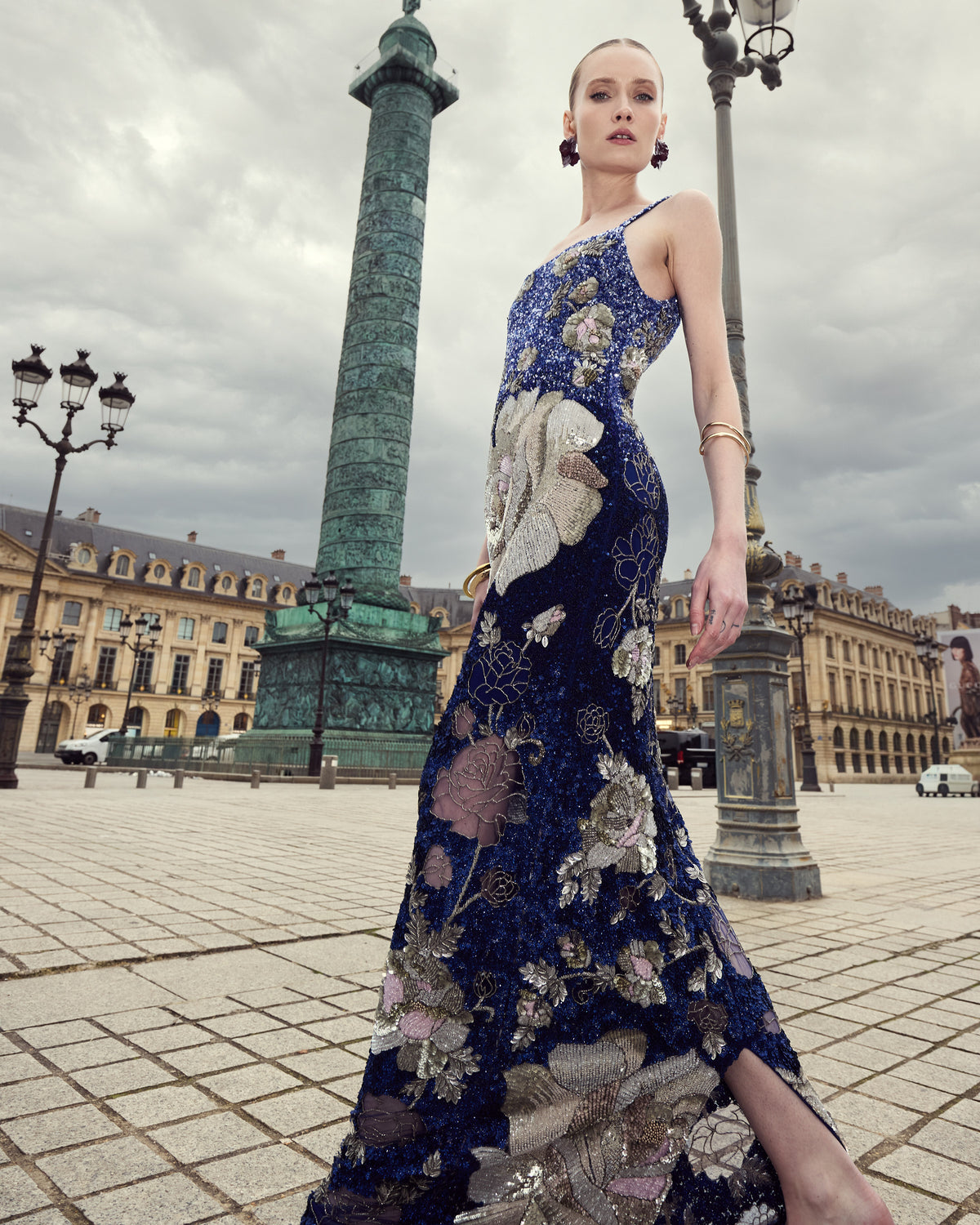 Midnight Sapphire Embellished Dress