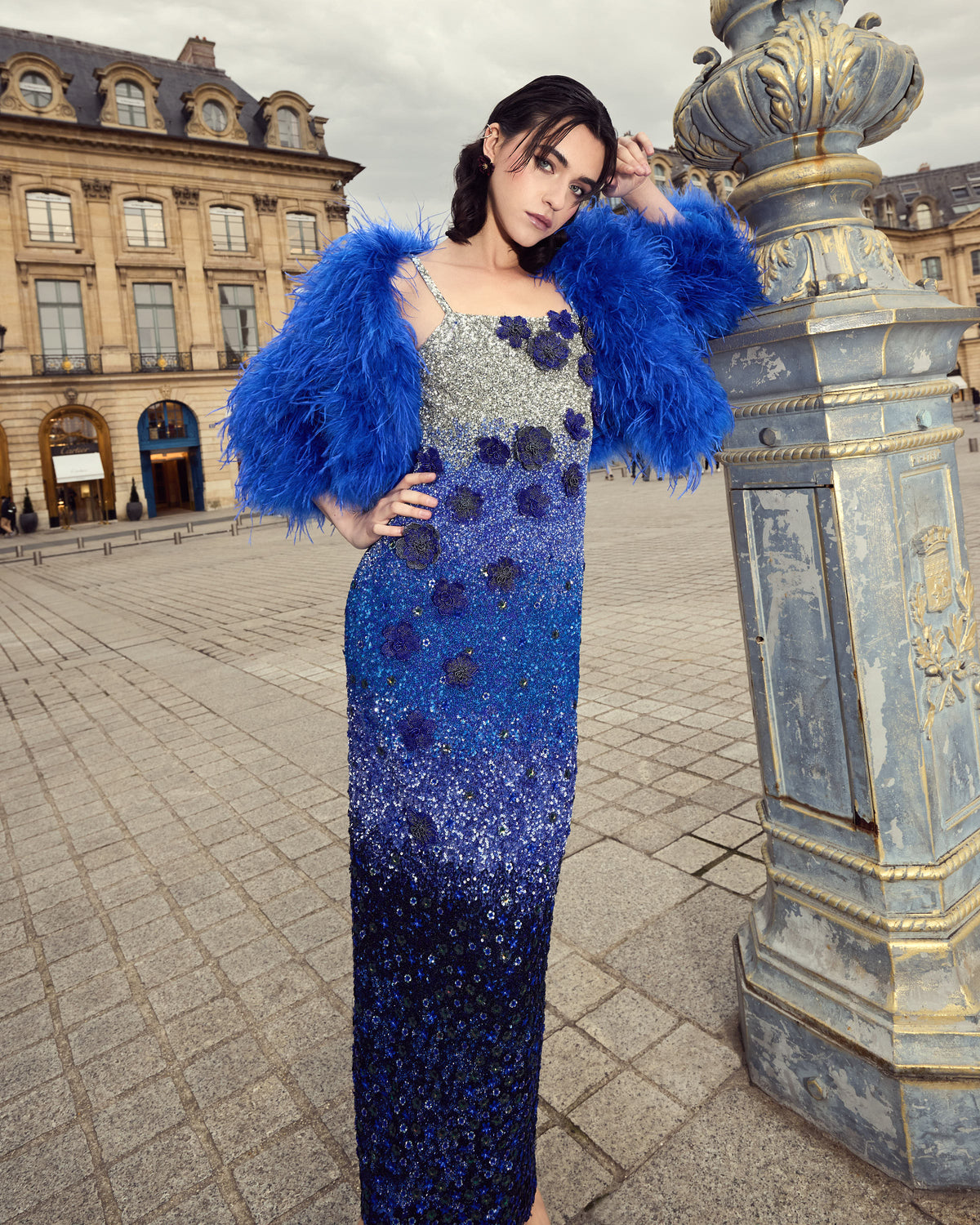 Sapphire Moonlight Embellished Dress