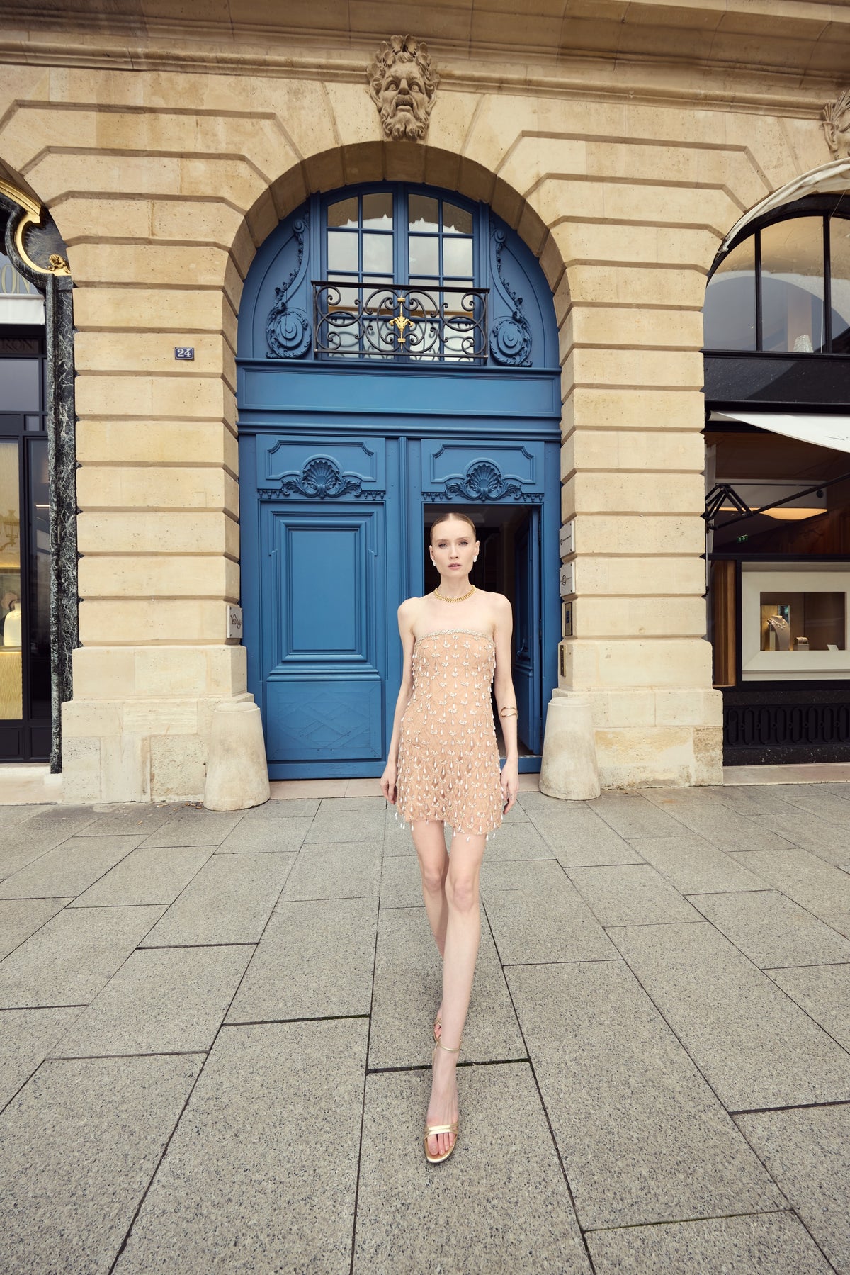 Blush Tulle Embroidery Dress