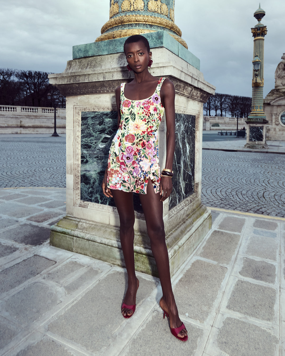 Sunlit Embellished Mini Dress