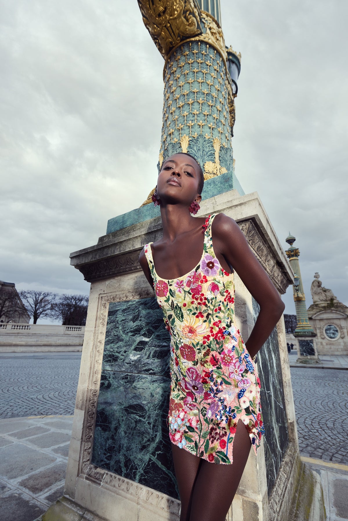 Sunlit Embellished Mini Dress