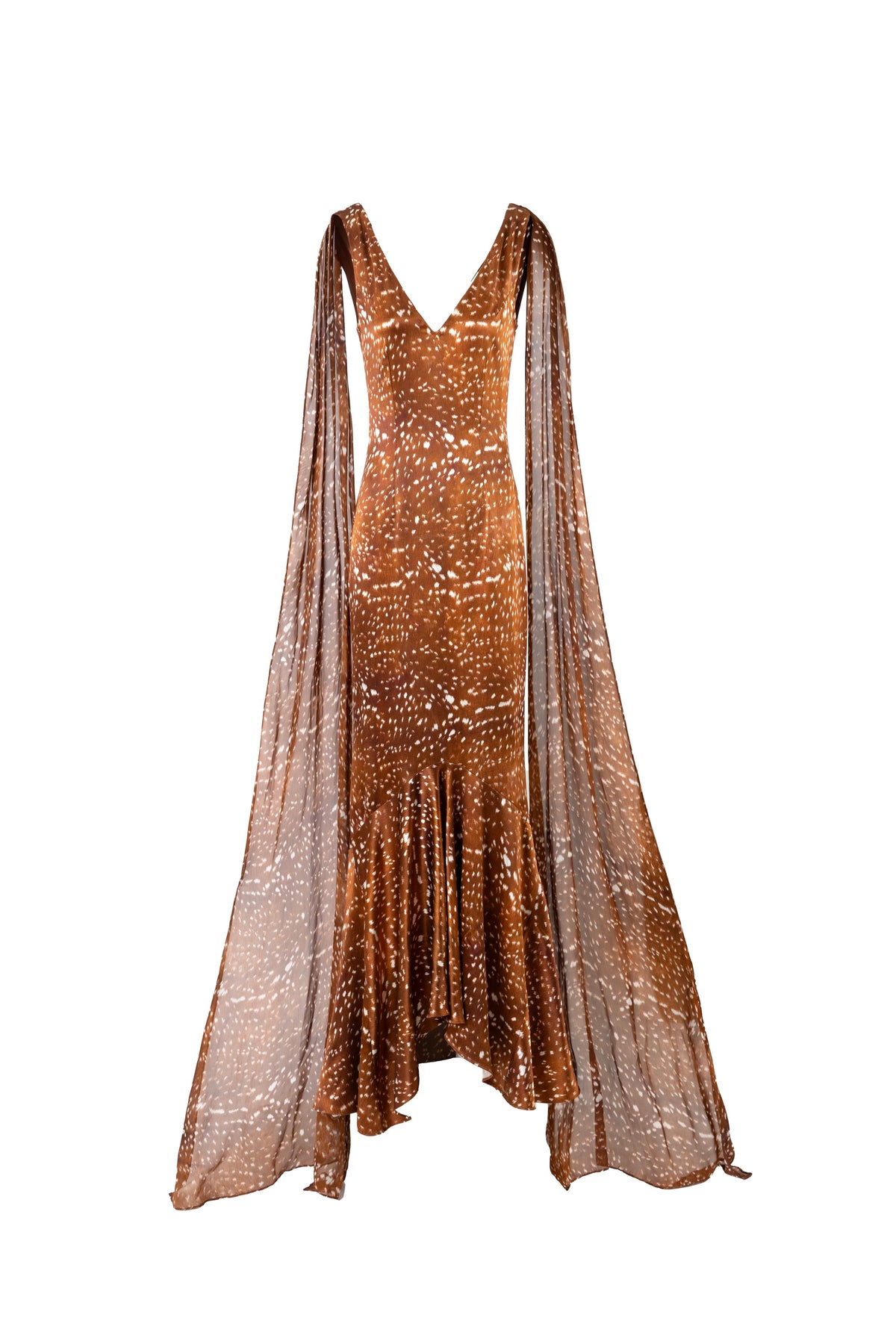 Deer Print Cape Dress