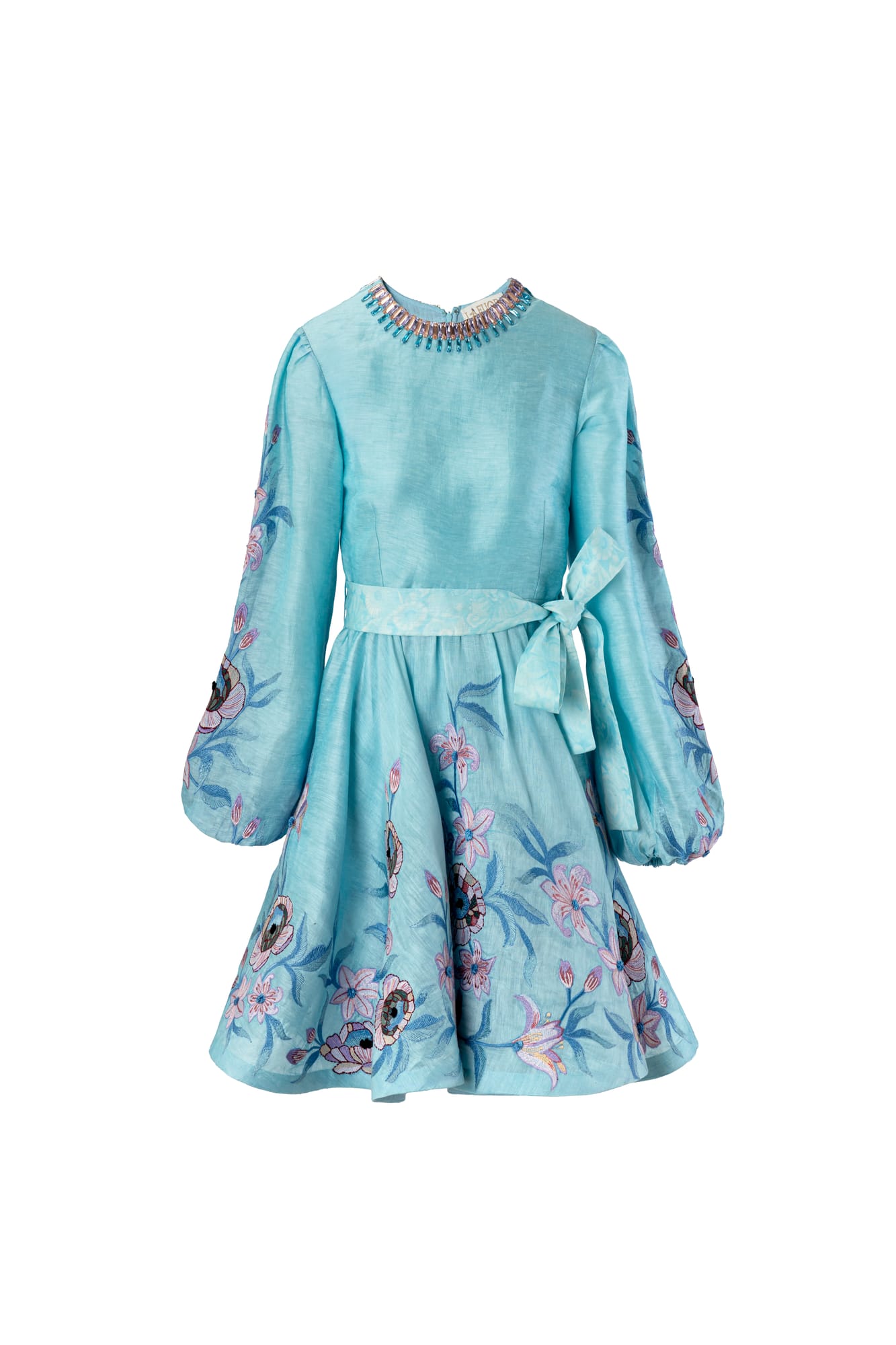 Hand-embroidered luxury mini dress, floral party gown style for high-fashion summer cocktail and resort wear