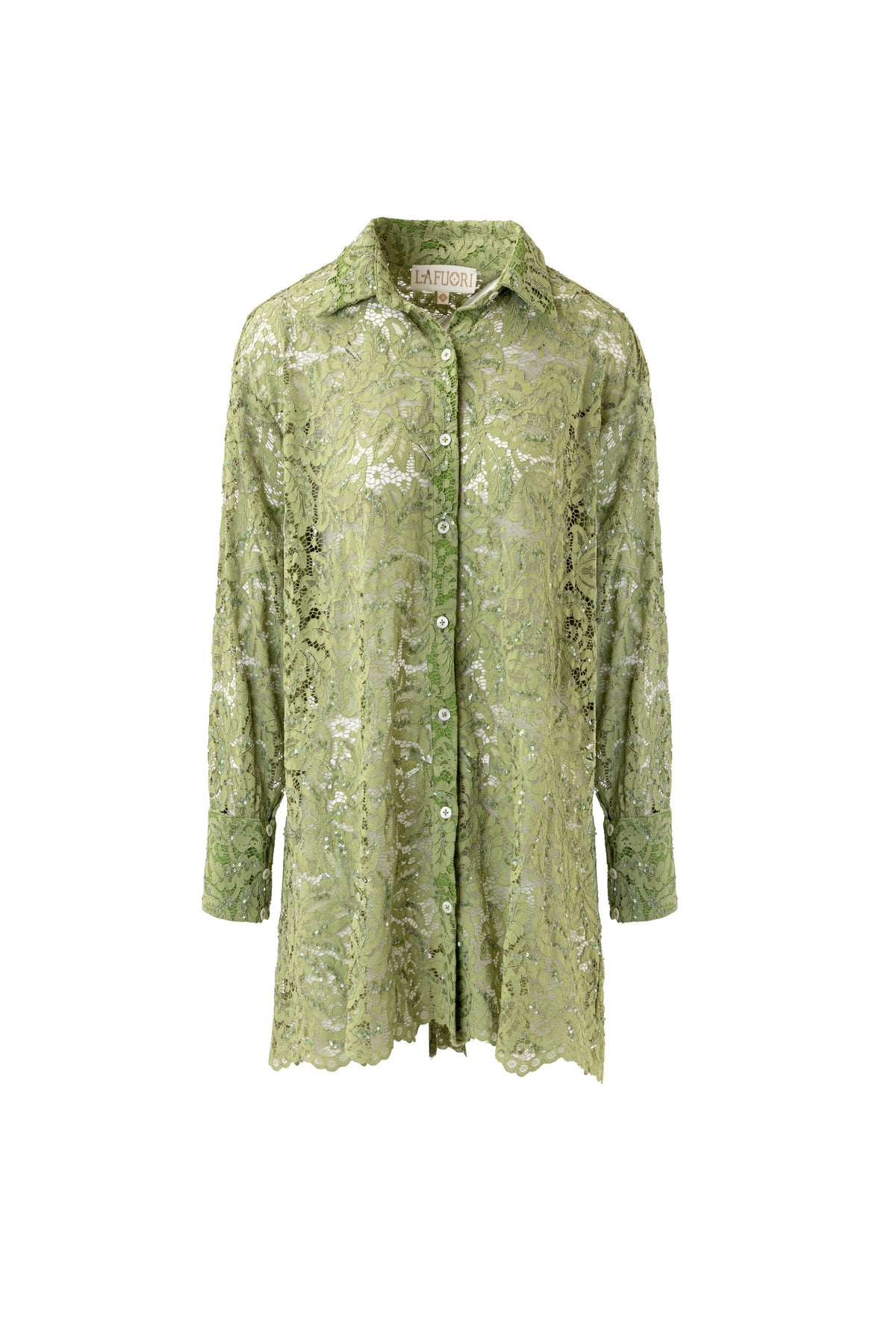 Sage Seduction Embroidery Shirt