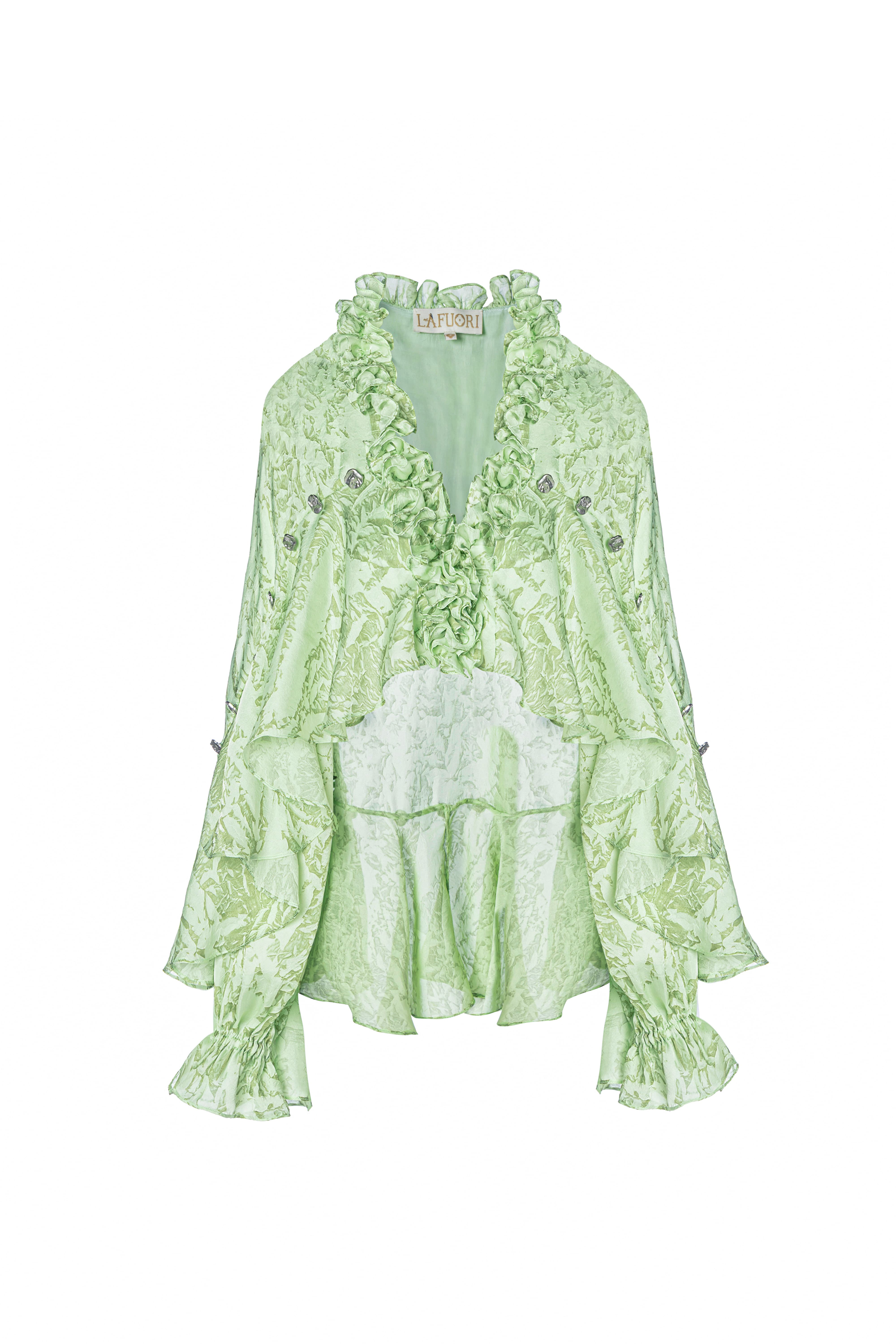 Mistleaf Ruffle Printed Top