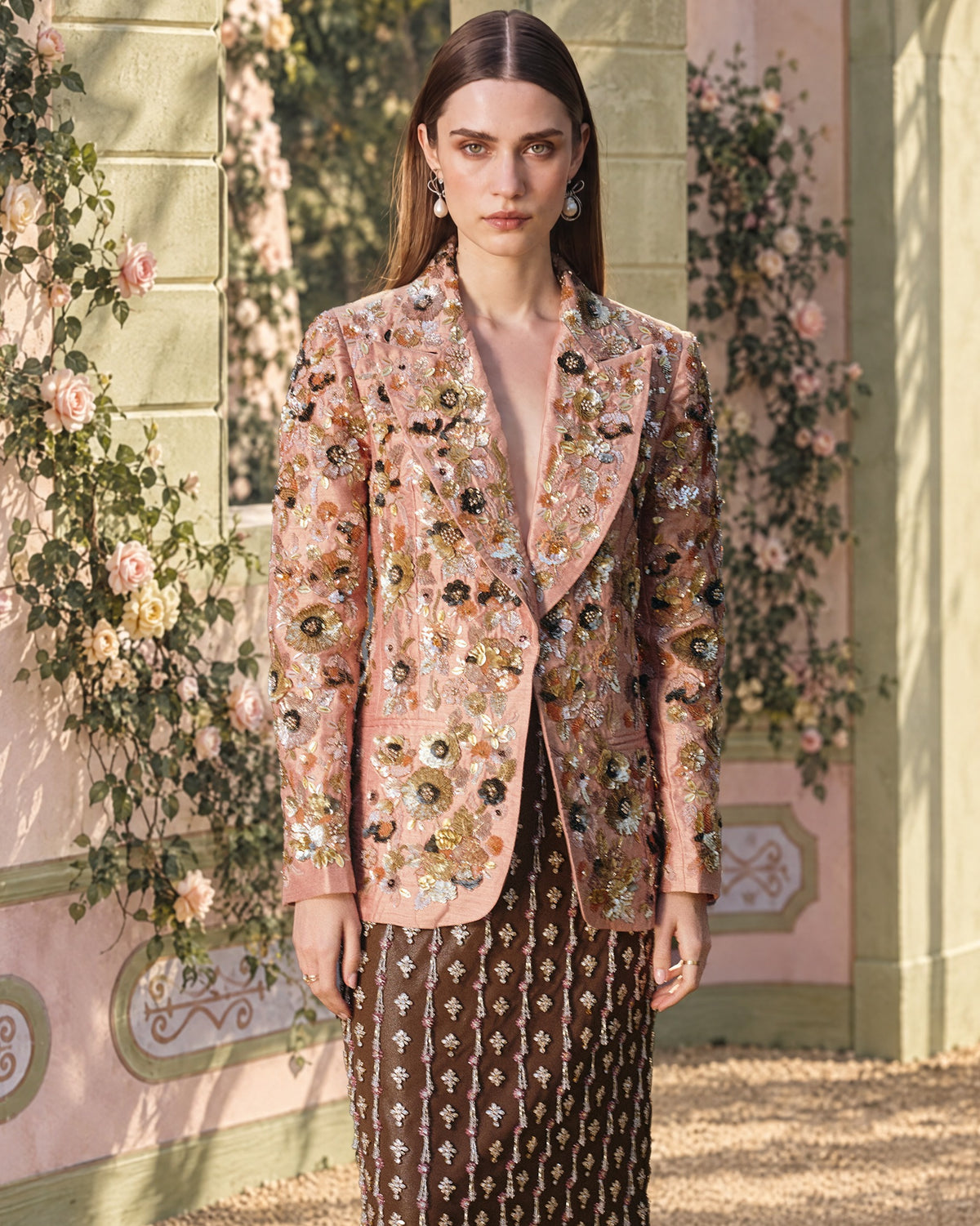 Powdered Coral Embellished Jacket