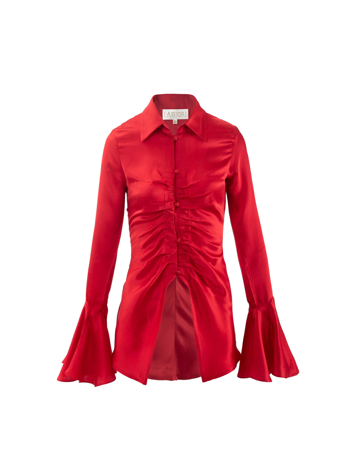 Crimson Rose Ruched Shirt