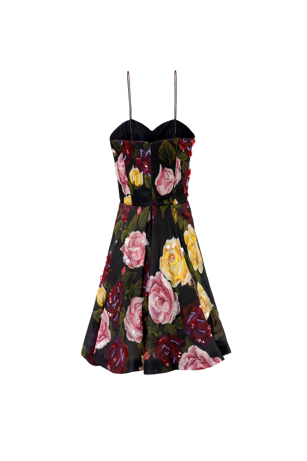 Midnight Rosette Silk Mini Dress