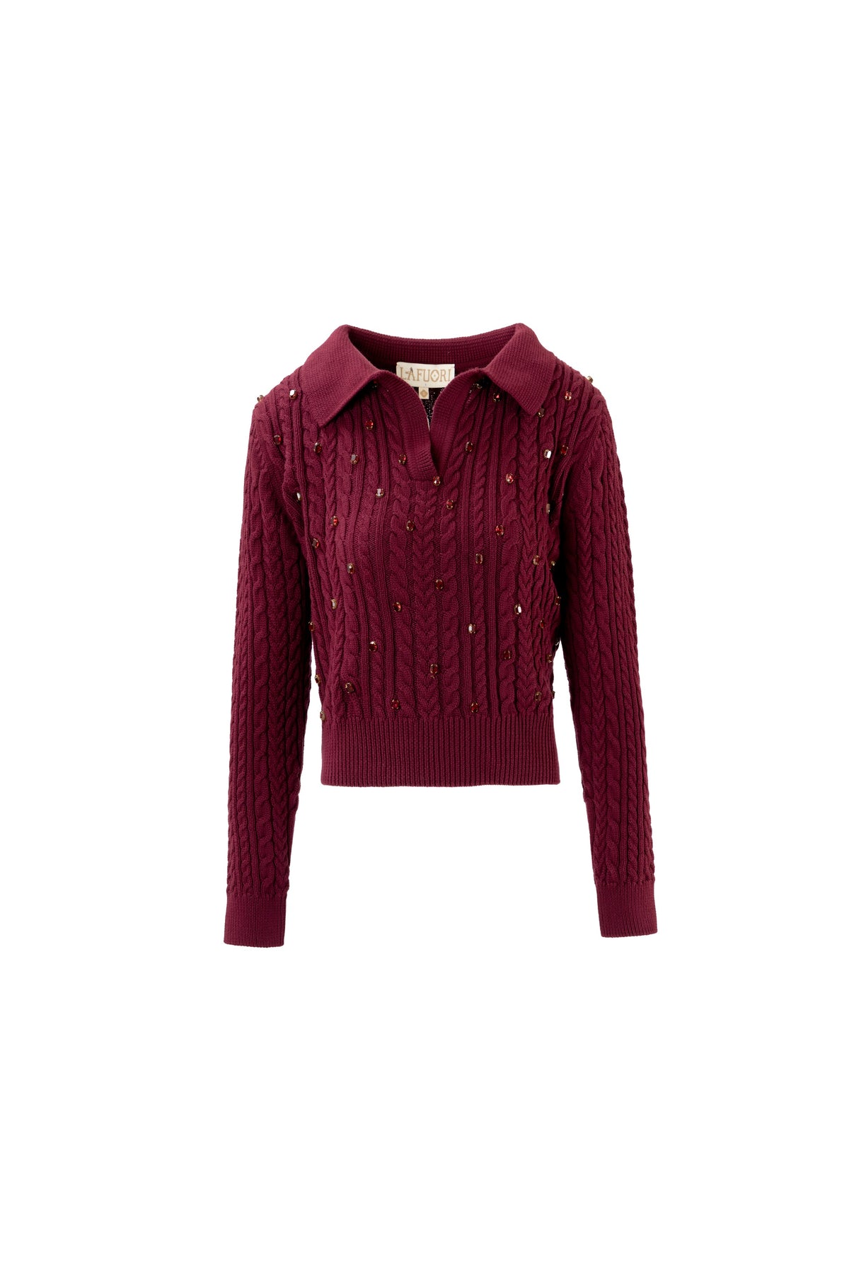 Crimson Embellished Sweater