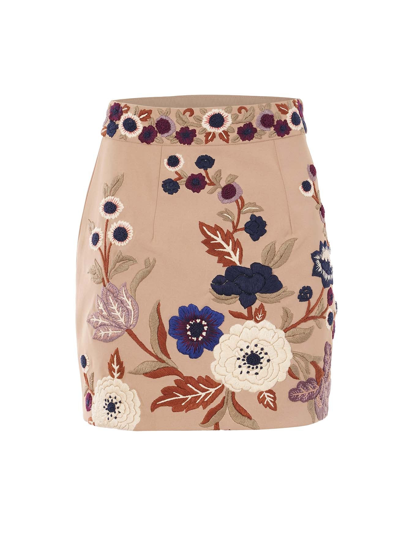 Beige Floral Skirt