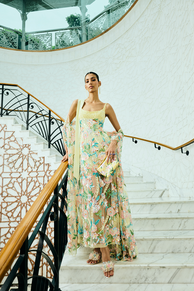 Ball party dress with couture handwork dress embroidery for refined evening event styling