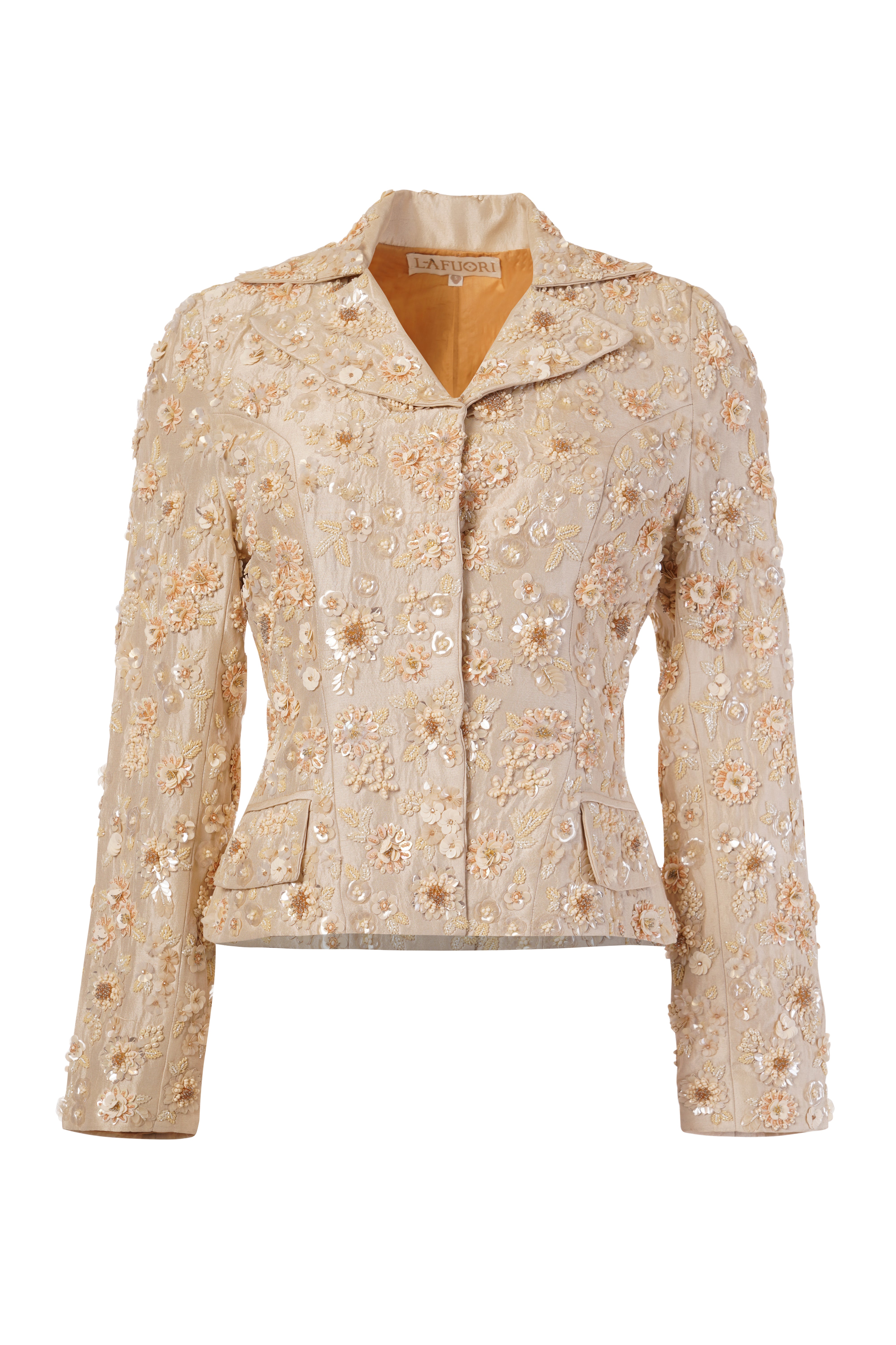 Genith Cream Fleur Fitted Jacket