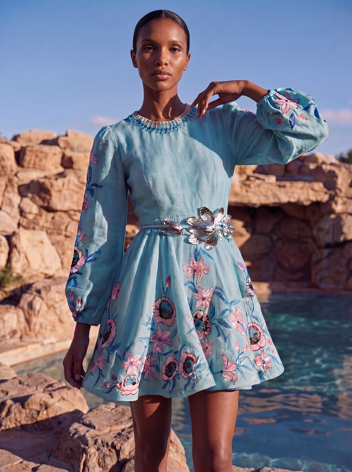 Cerulean Court-Garden Mini Dress