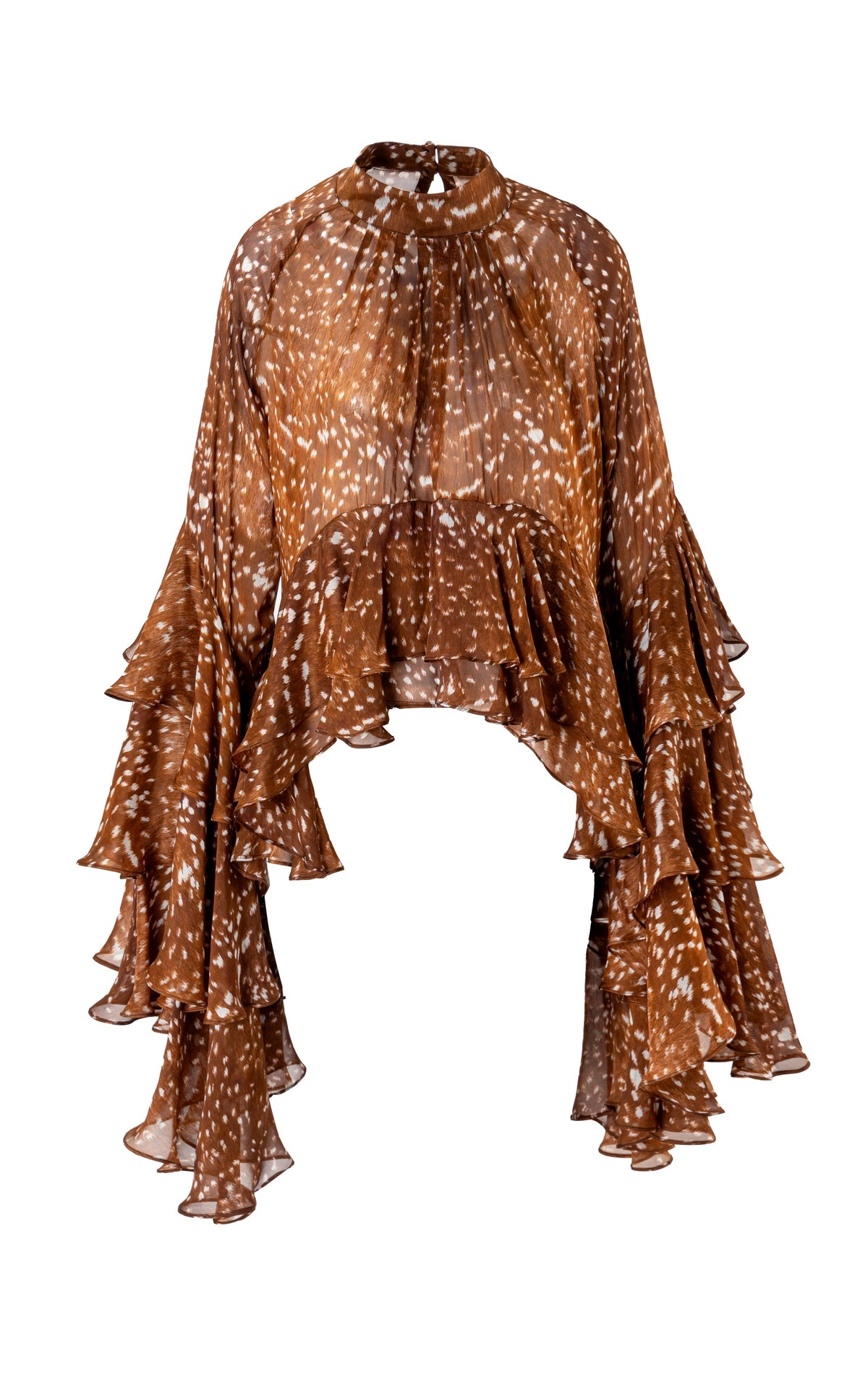 Deer Print Ruffle Top