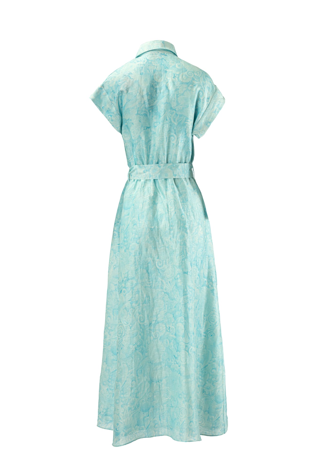 Coastal chic fashion luxury aqua shirt dress, elegant button-down gown for summer holiday wear