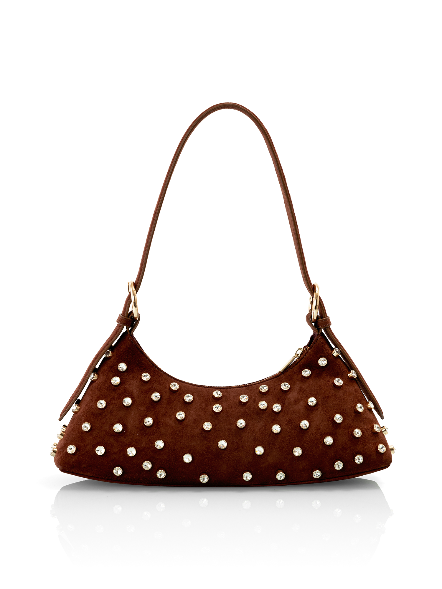 Cherry red quilted suede mini leather bag designed as a refined luxury evening accessory
