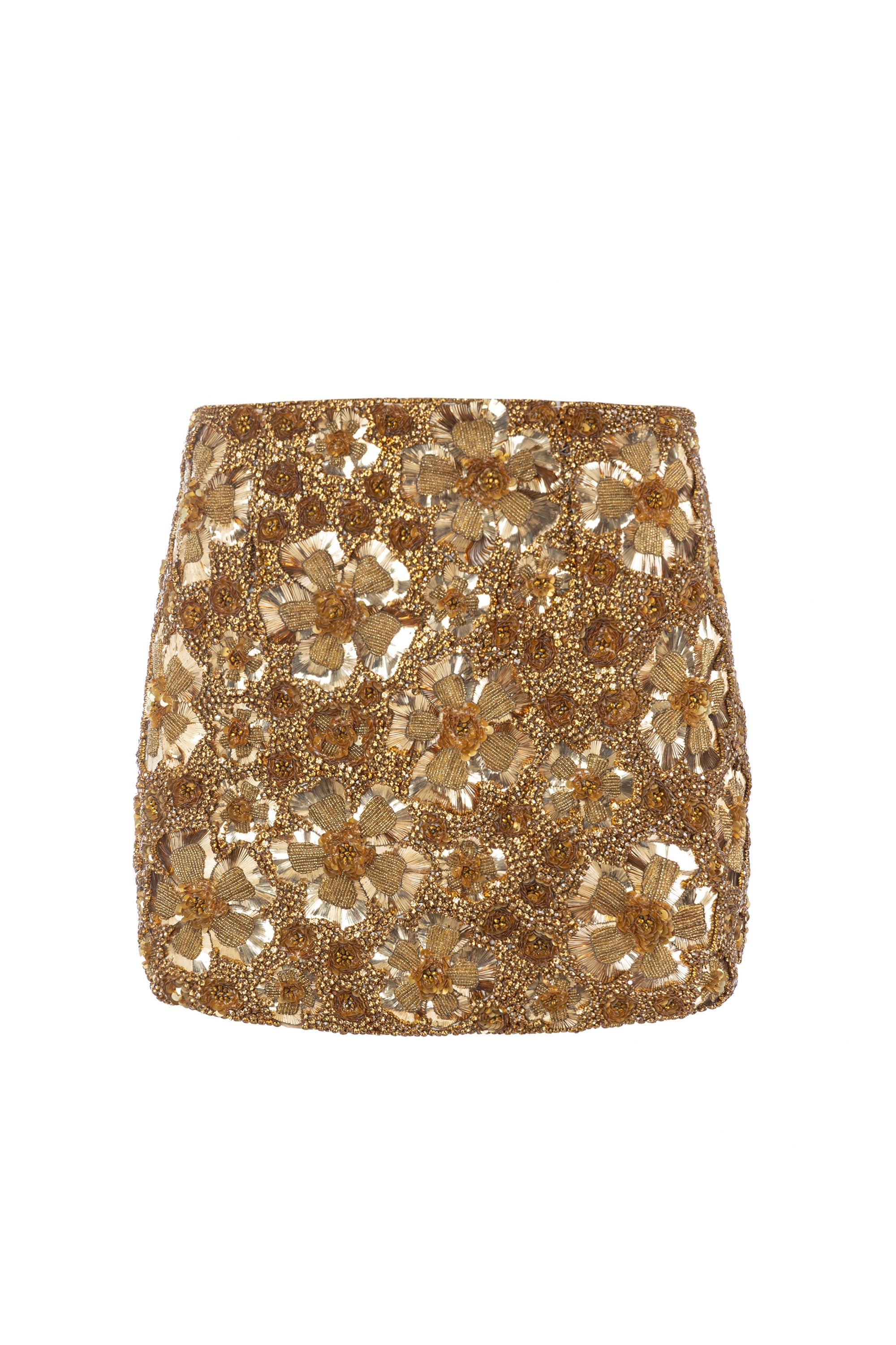 Gilded Honeycomb Mini Skirt
