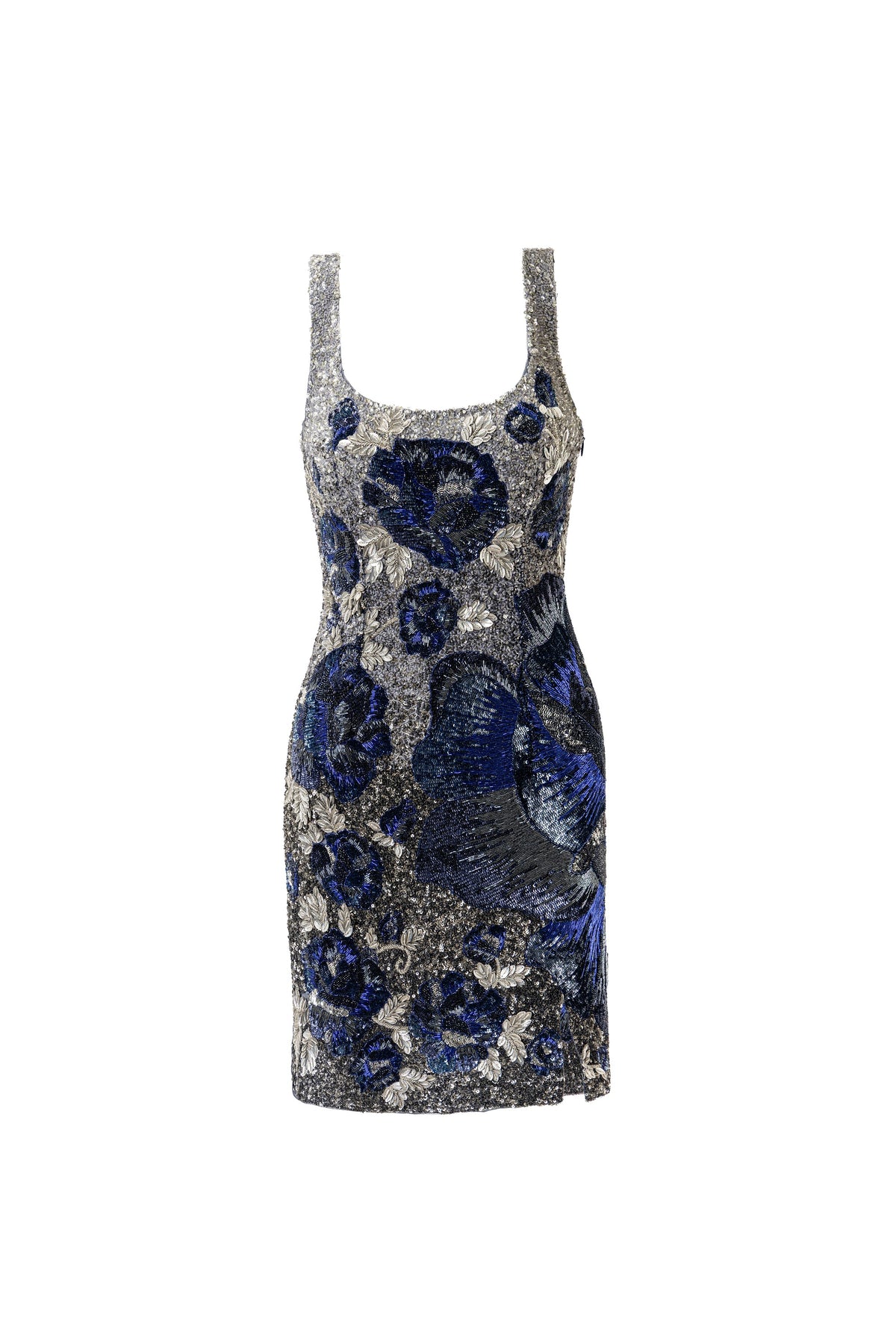 Midnight Rose Embellished Mini Dress