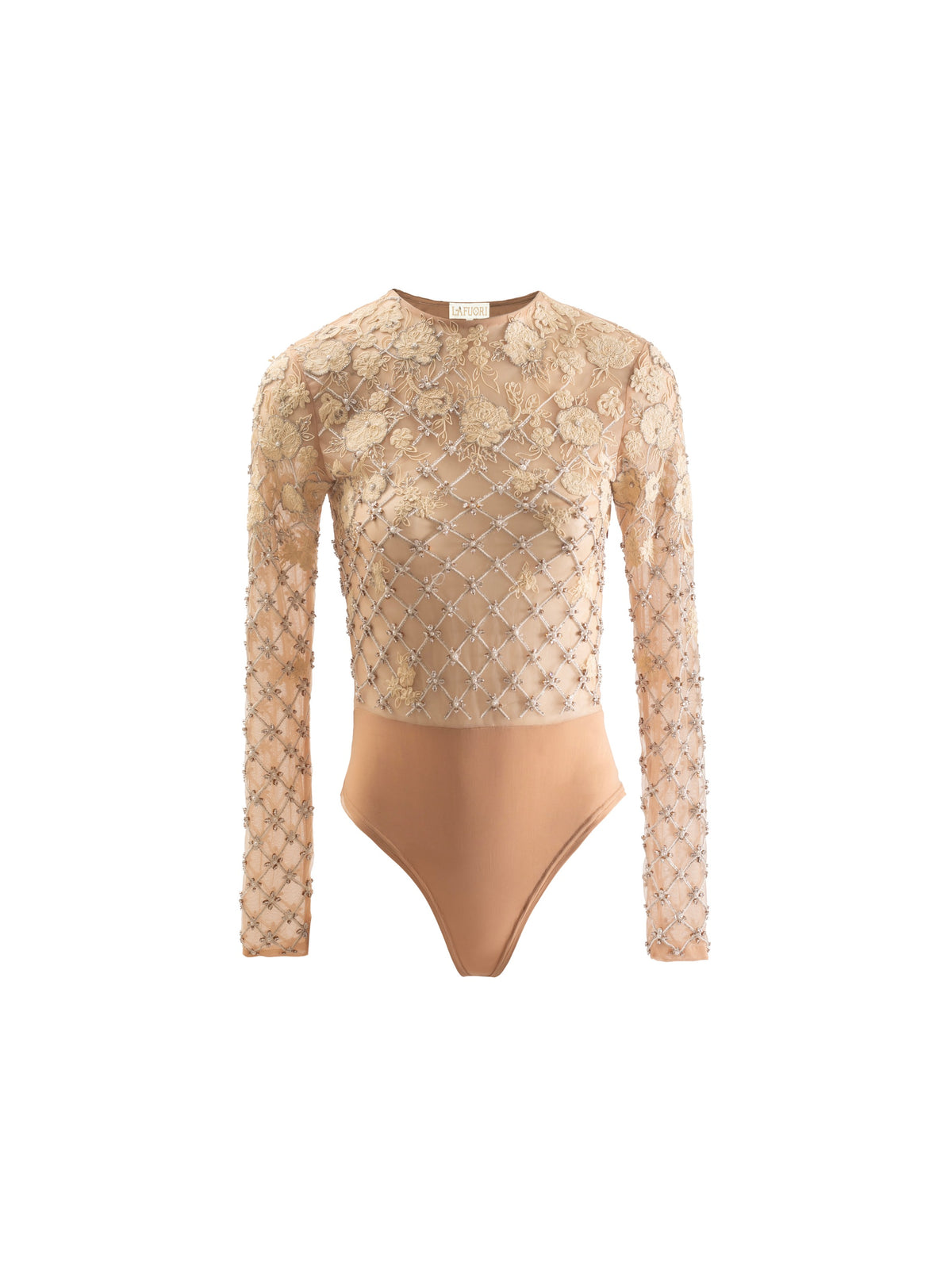 Champagne Veil Embellished Leotard