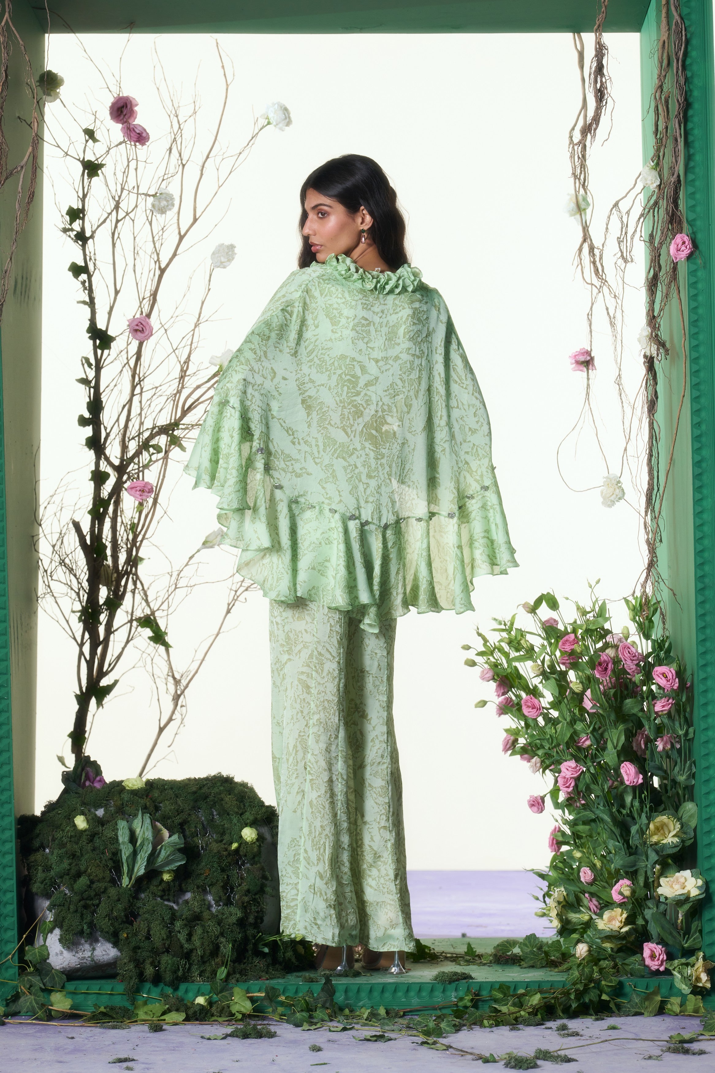 Mistleaf Ruffle Printed Pant
