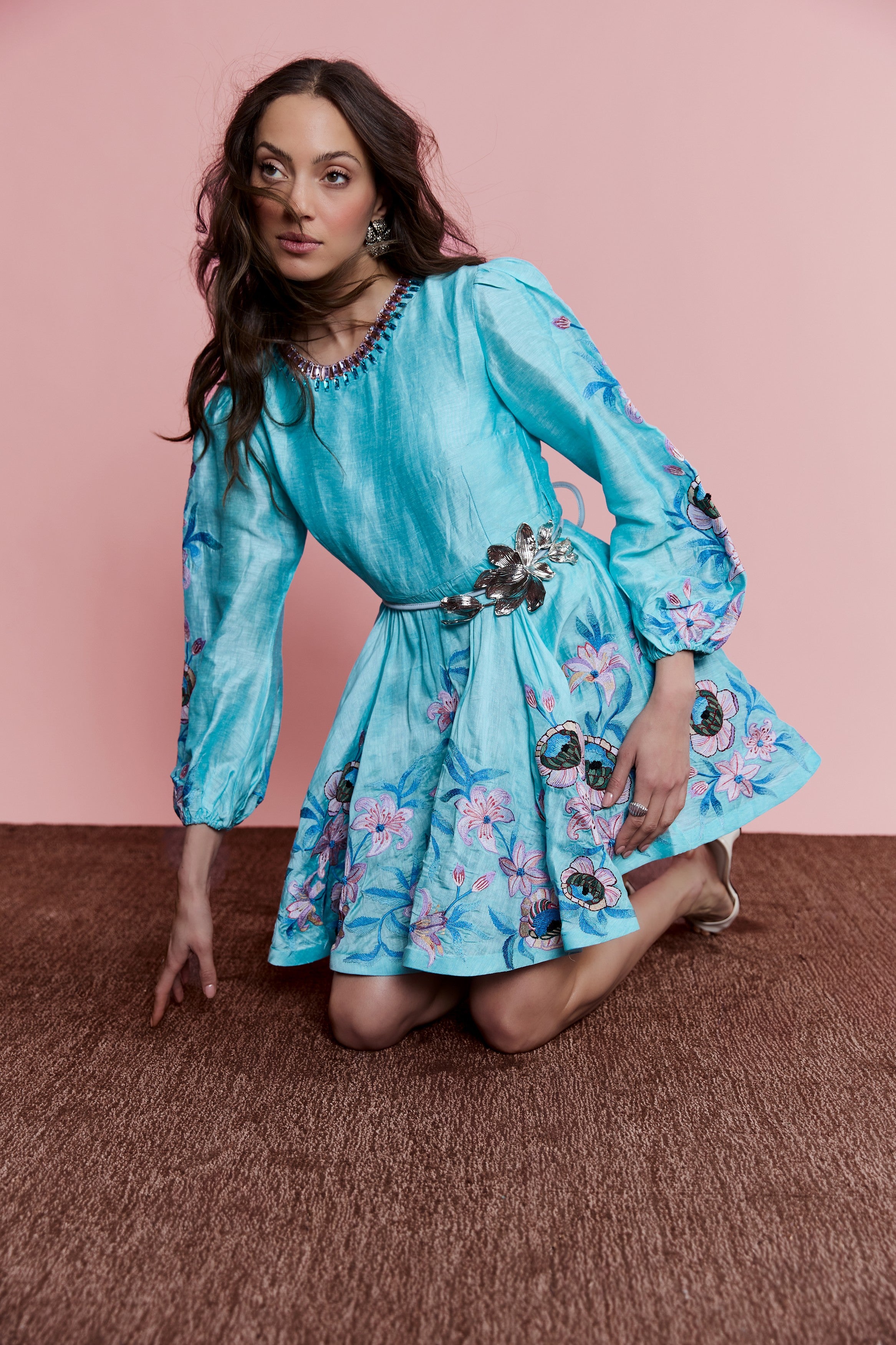 Cerulean Eaten By Flower Dress