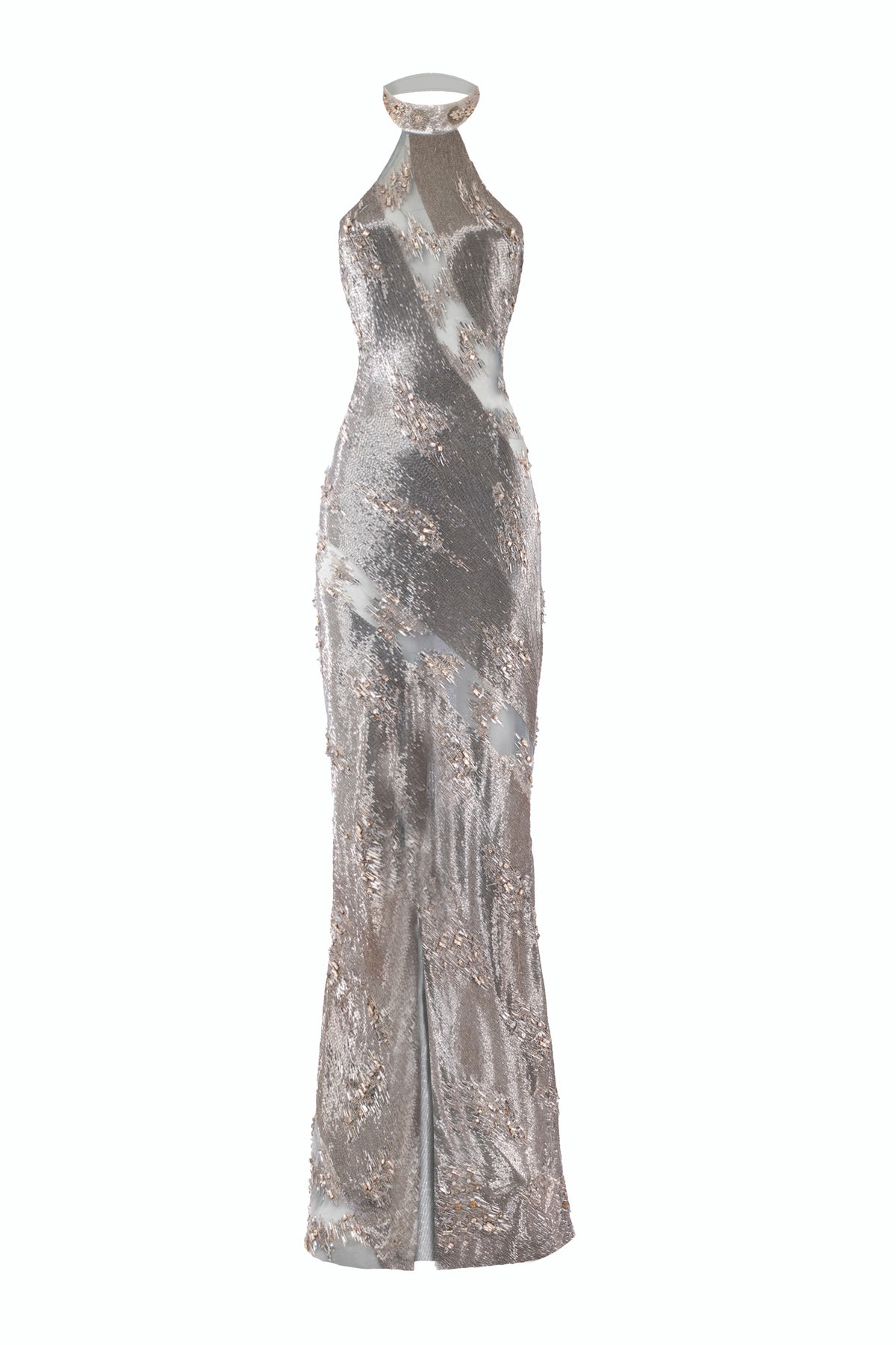 Moonstone Embellished Halter Dress