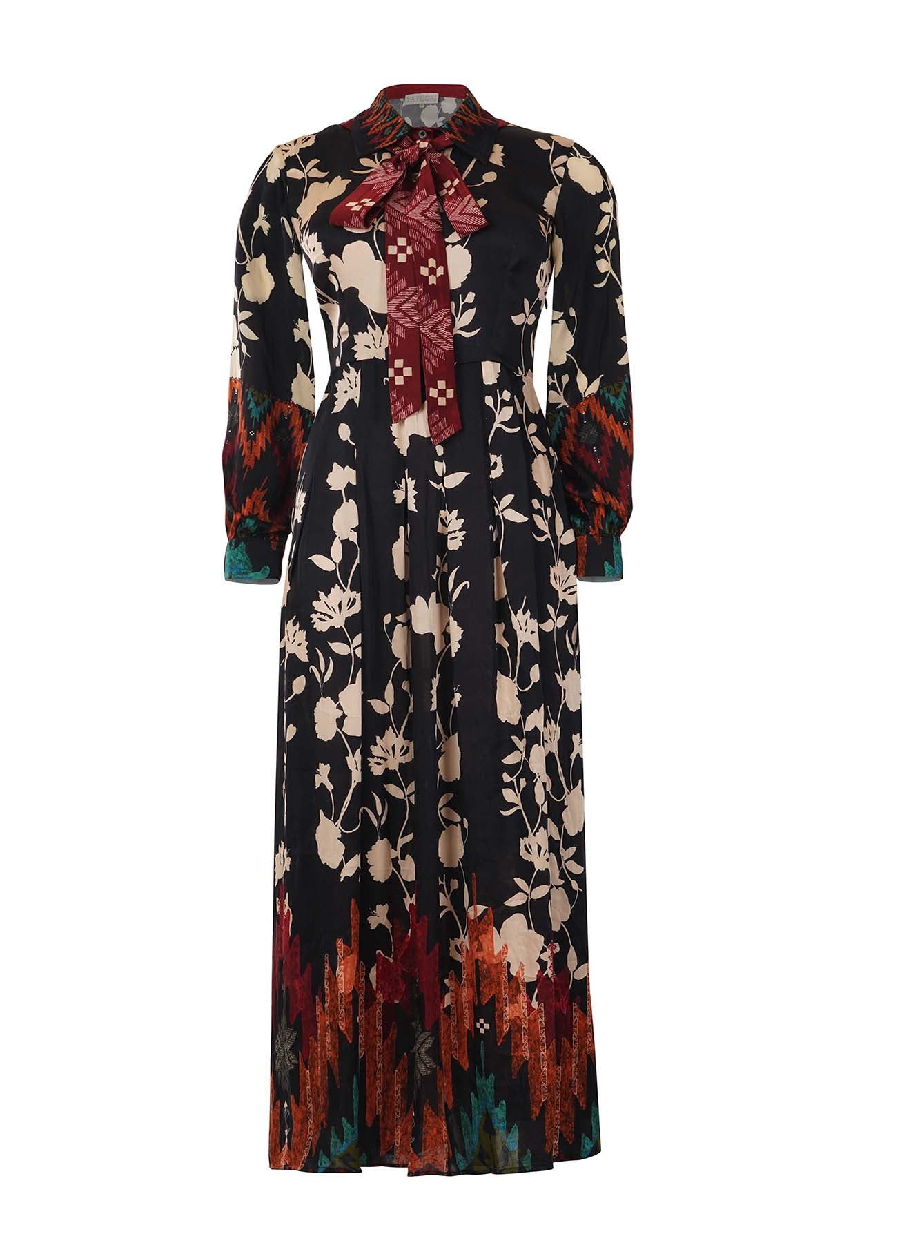 Dari Printed Silk Tie Up Dress